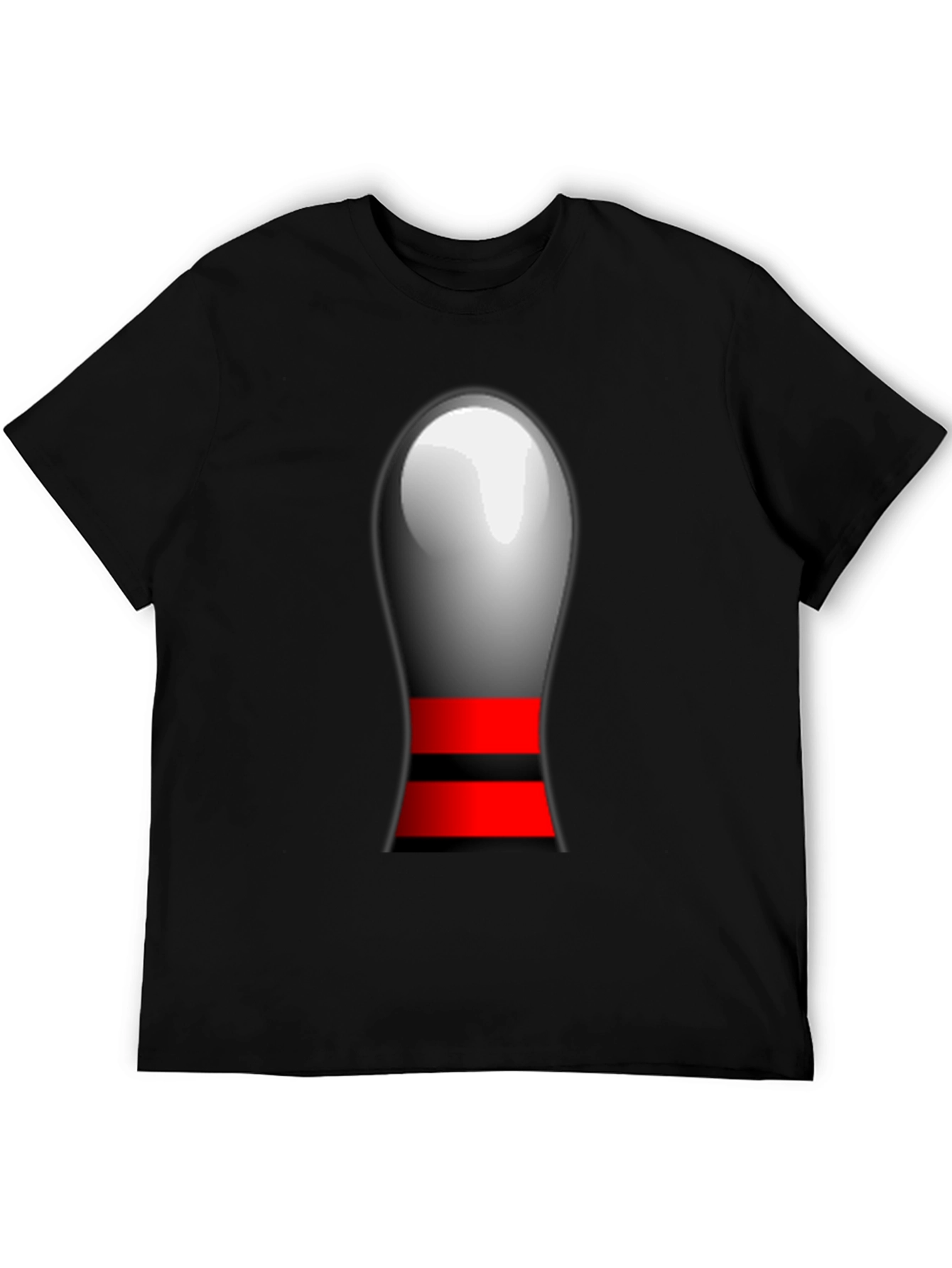 Black Novelty Bowling Pin Graphic T-Shirt view 5