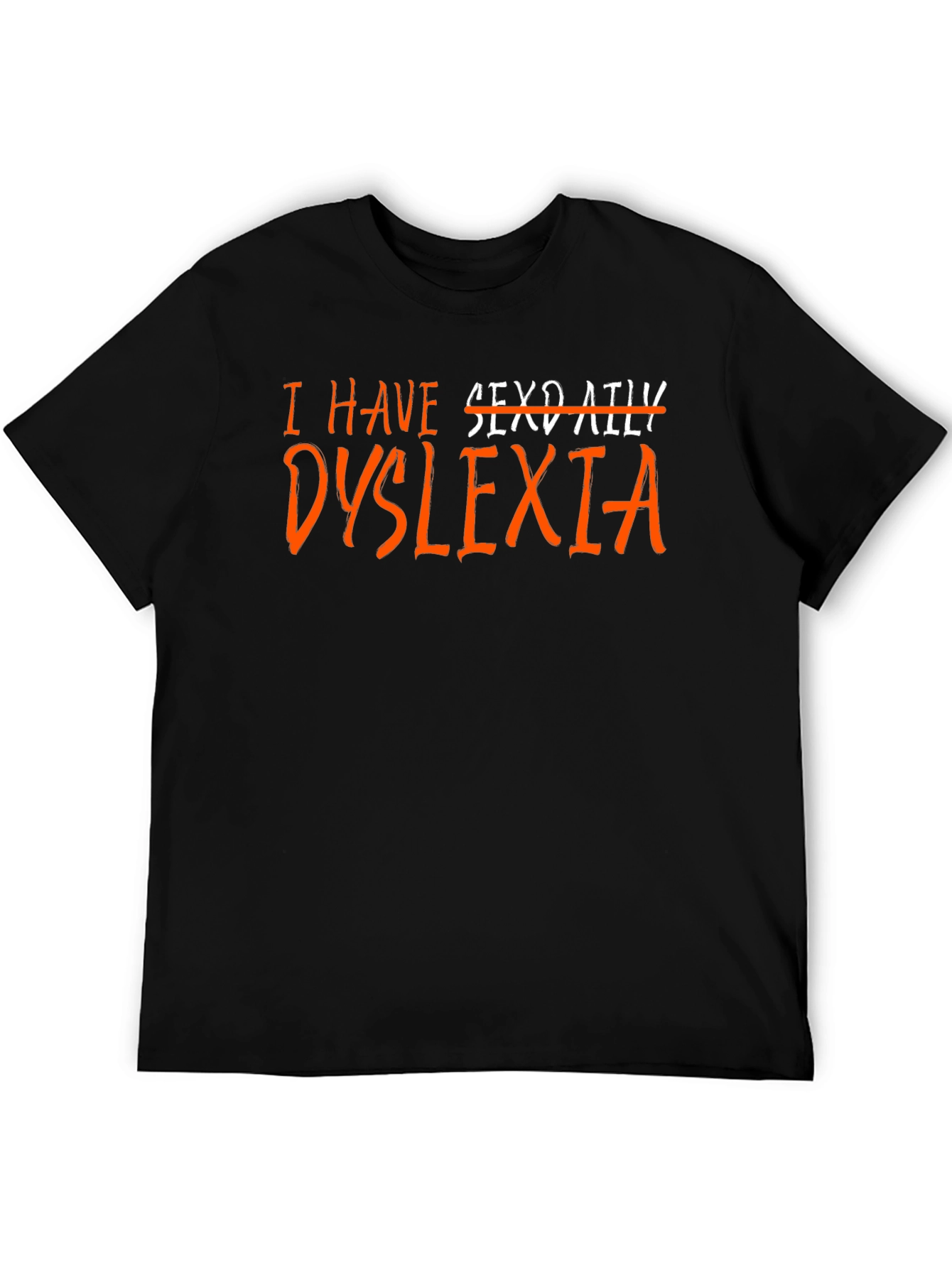 Black Dyslexia T-Shirt - Humor Novelty Graphic Tee view 5
