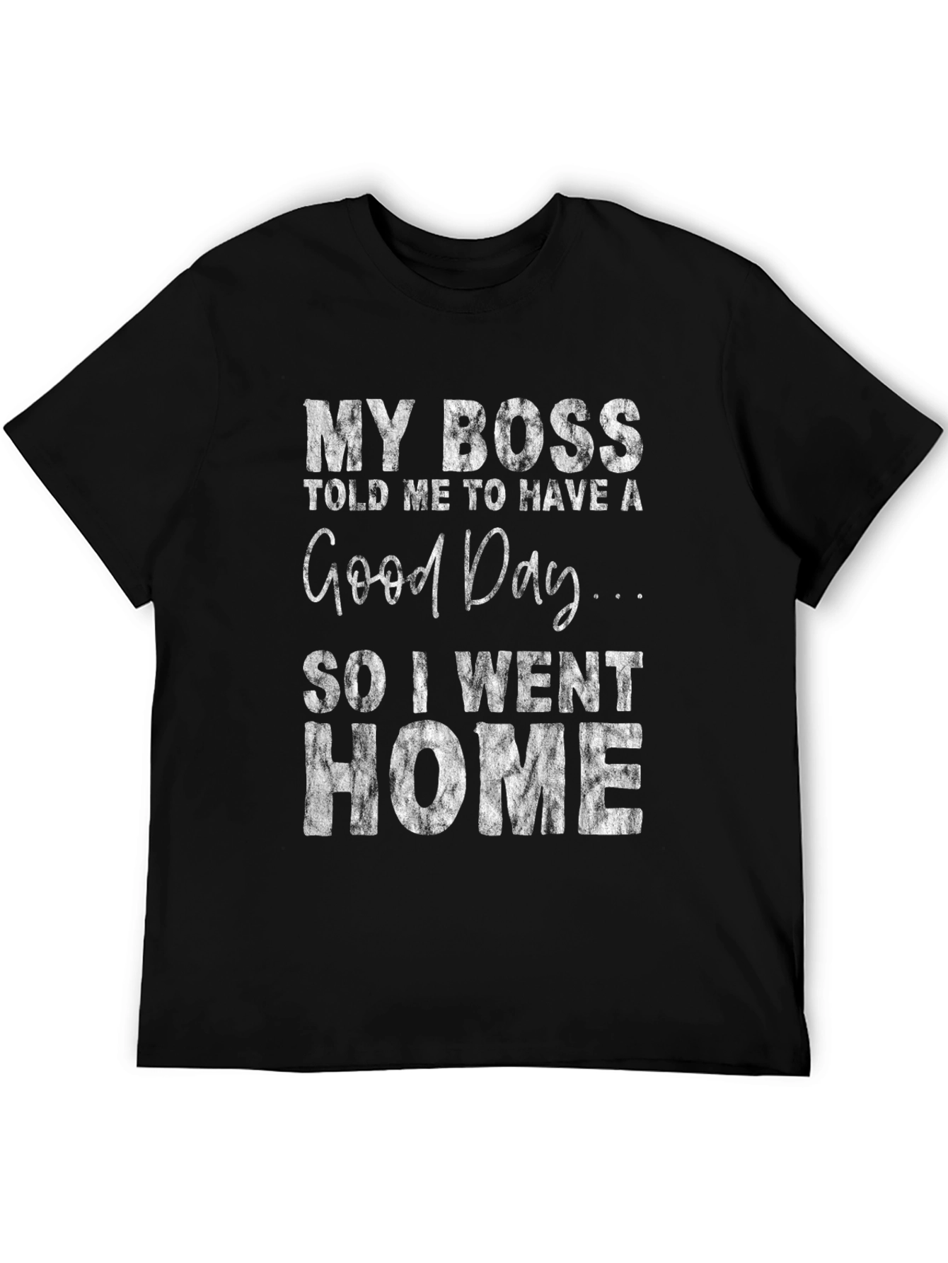Black Funny 'My Boss' Graphic Tee view 5
