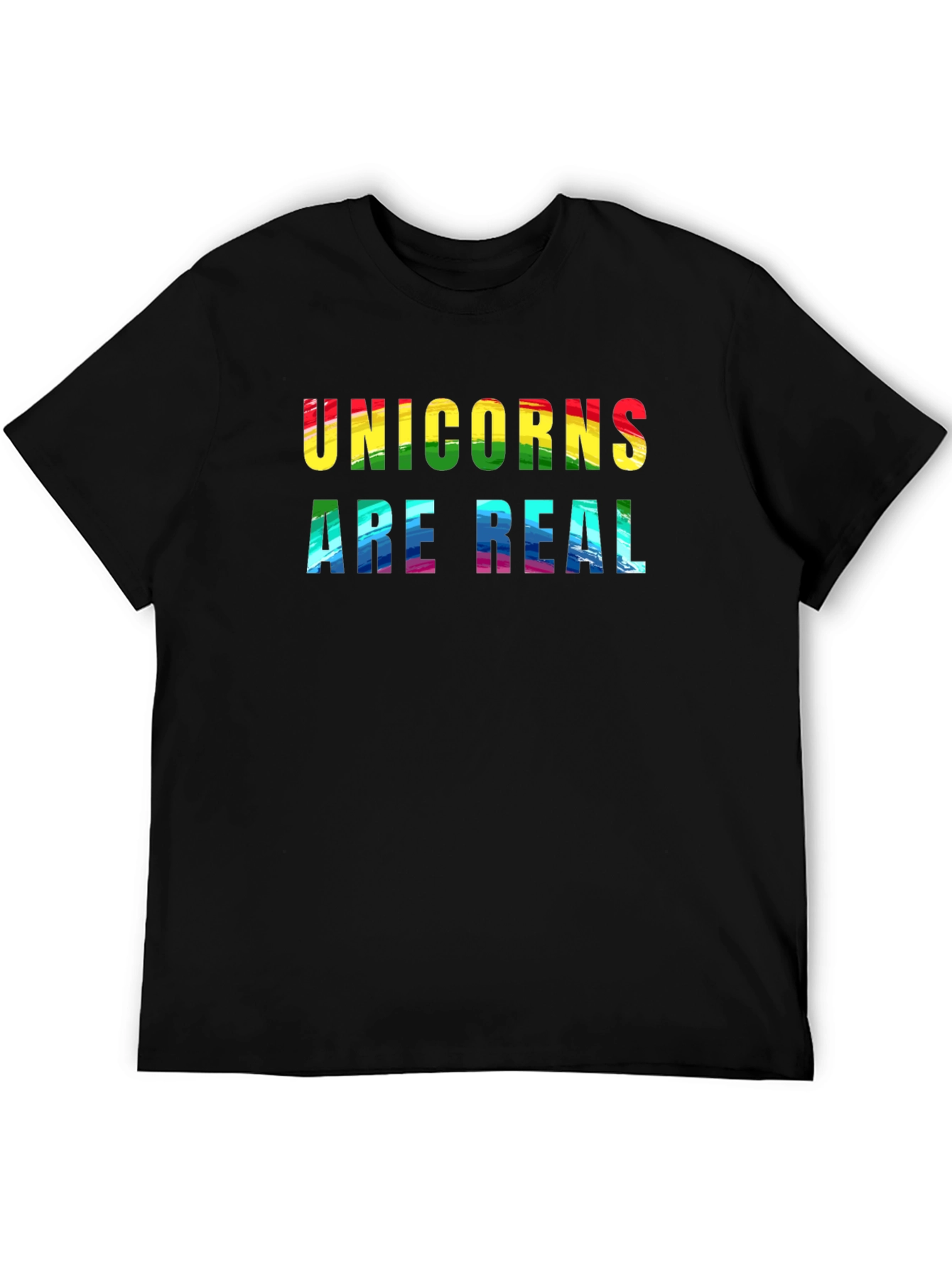 Black Unicorns Are Real Rainbow Graphic T-Shirt view 5