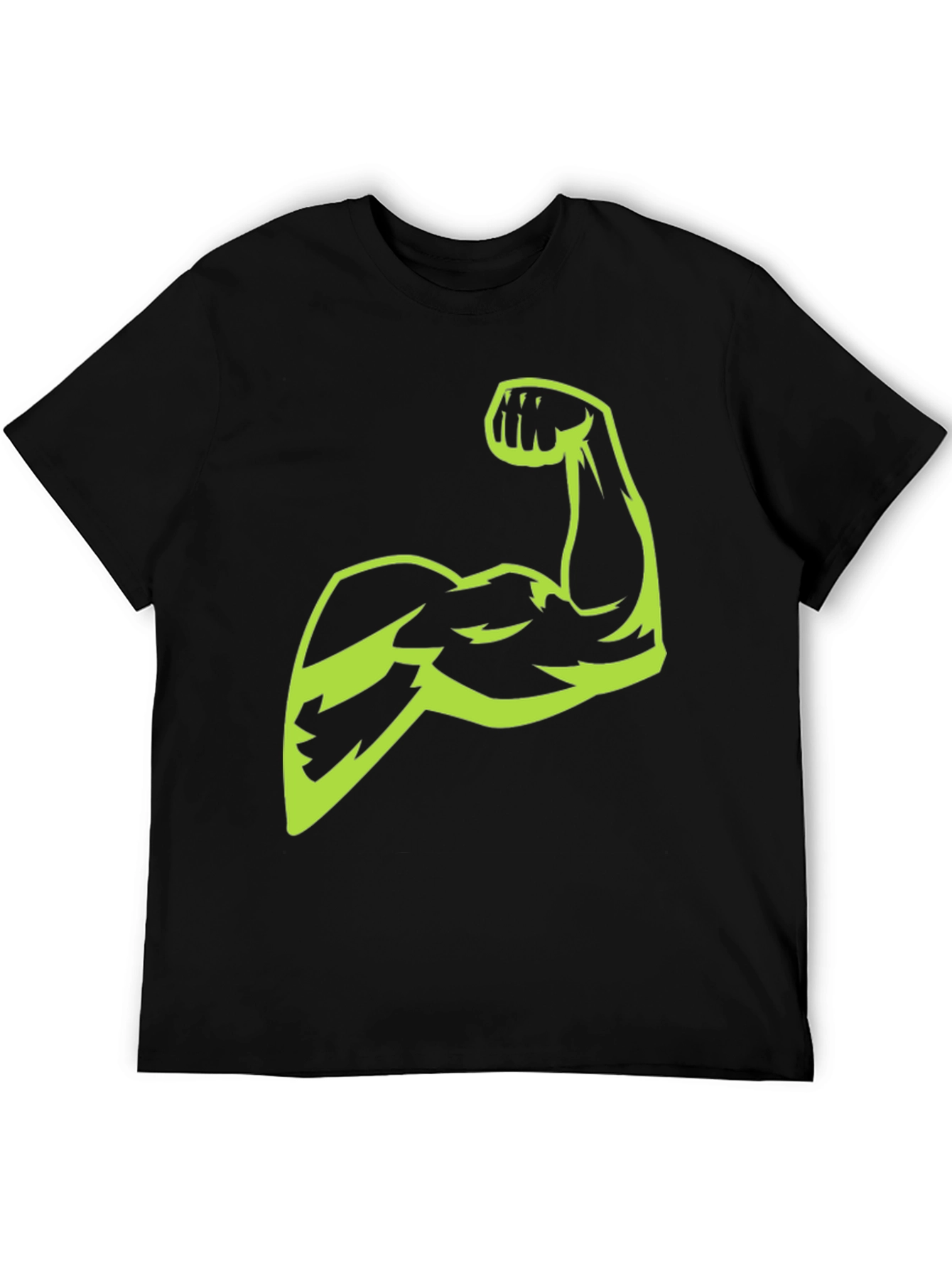 Black Muscle Power T-Shirt - Black Graphic Tee view 5