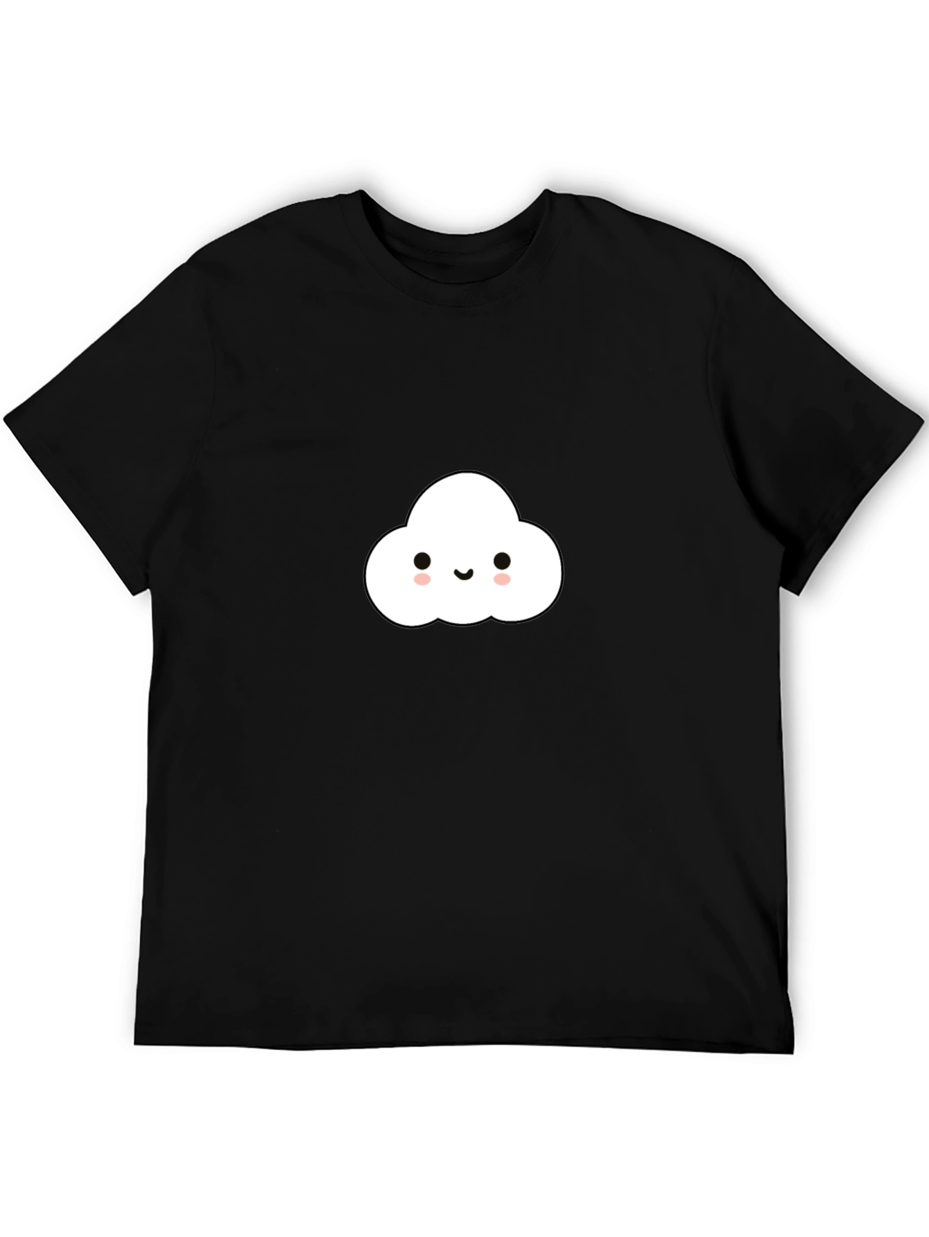 Black Cute Cloud Graphic Tee - Black Cotton Comfort view 5