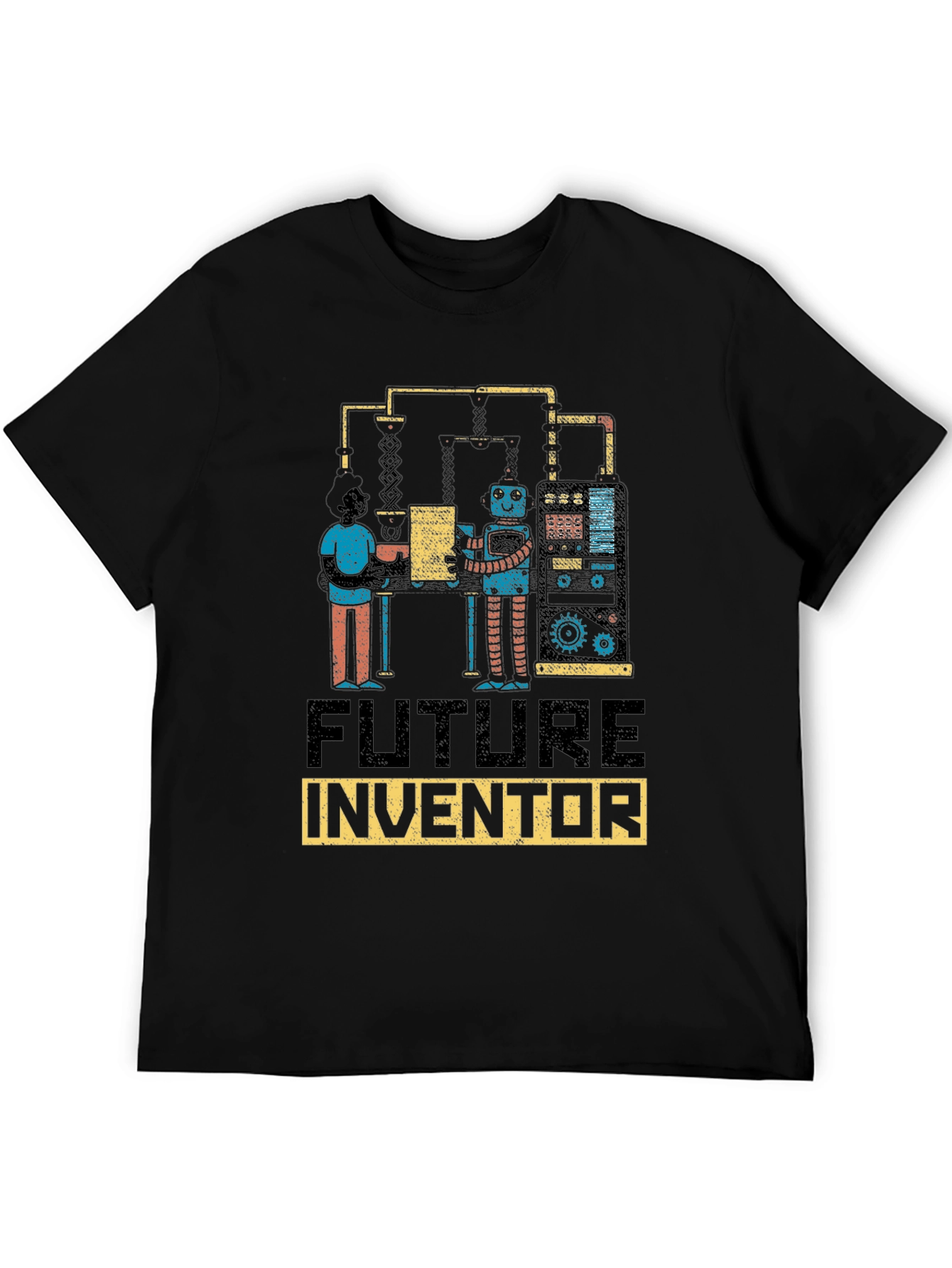 Black Future Inventor Graphic T-Shirt view 5