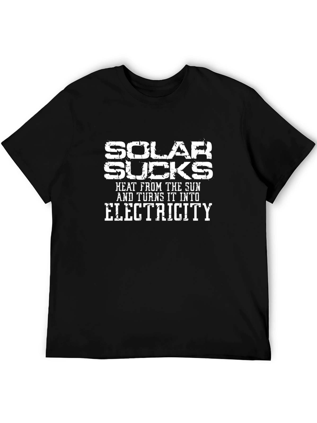 Black Solar Sucks T-Shirt - Heat to Electricity view 5