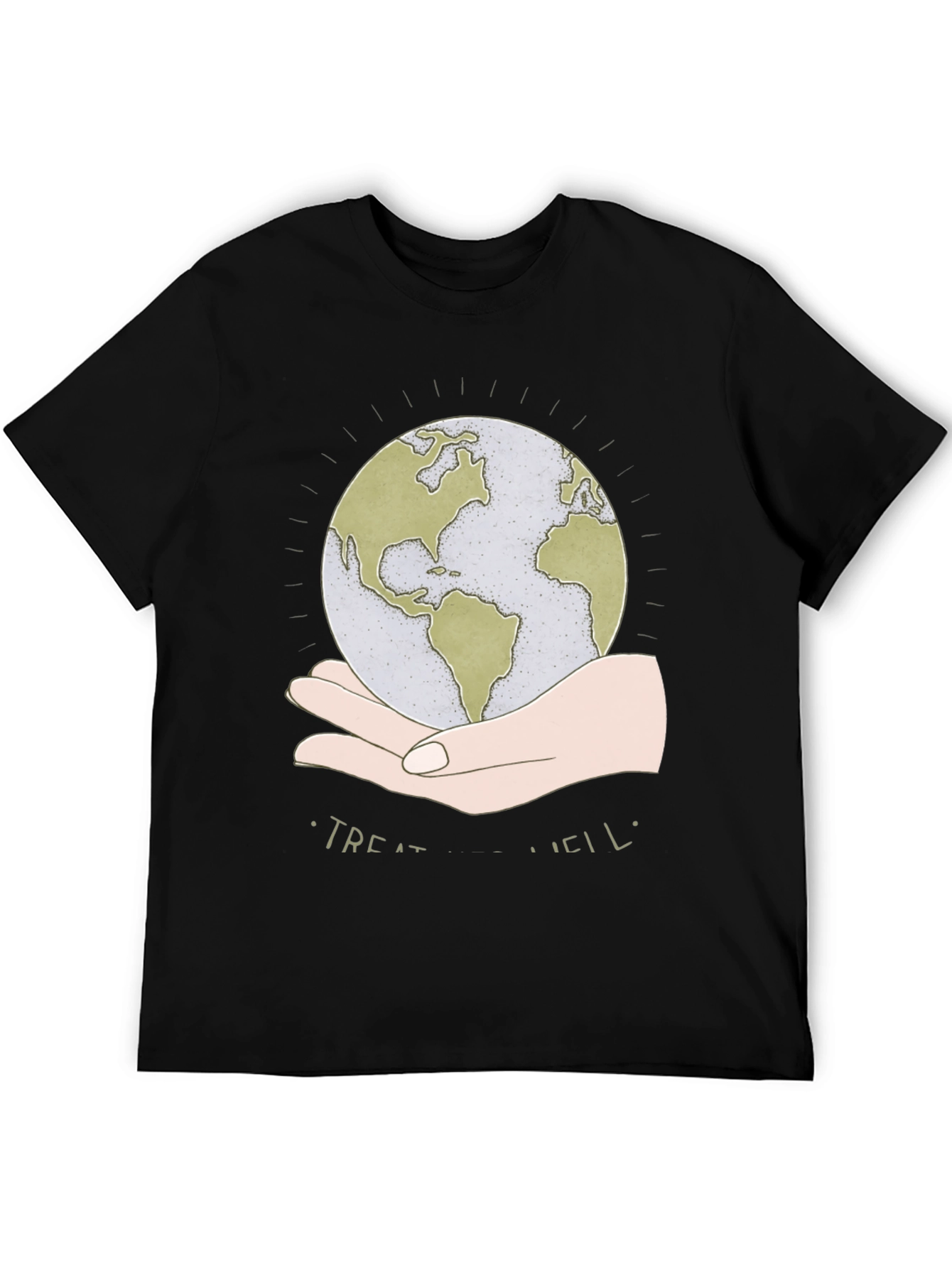 Treat Well Earth Graphic Tee - Black Cotton Blend - 5