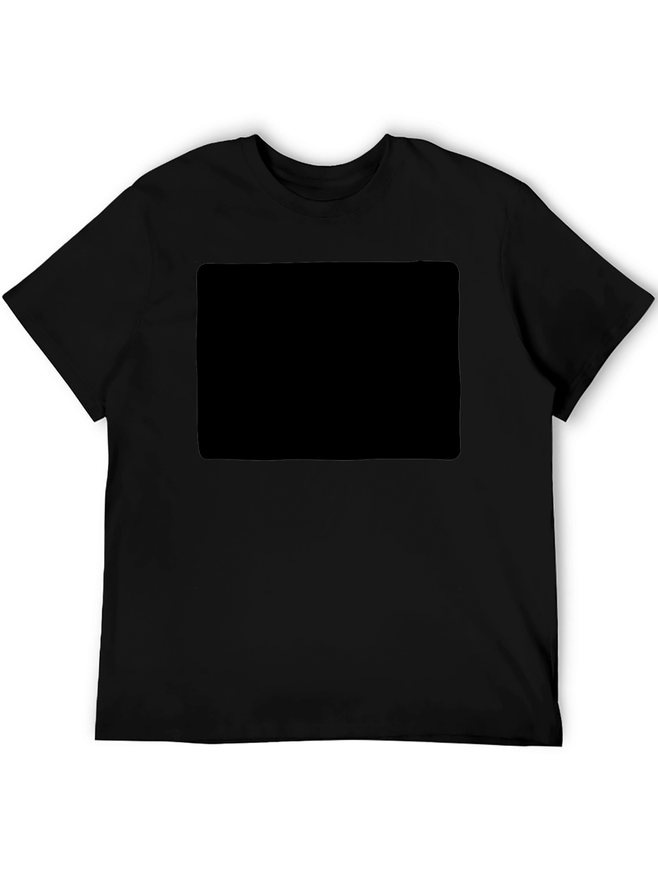 Black Men's Solid Black Casual T-Shirt view 5