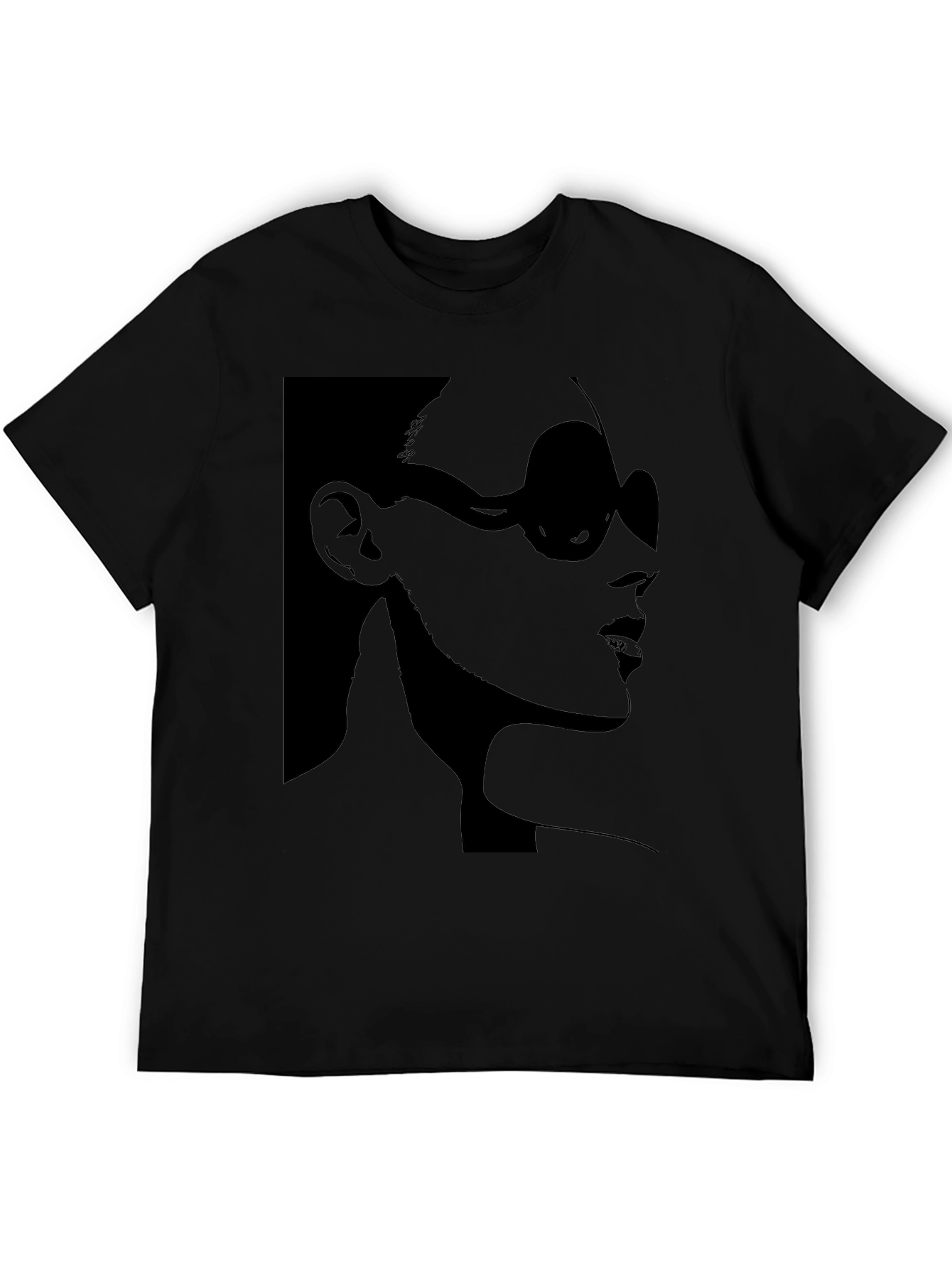 Black Stylish Silhouette Graphic T-Shirt view 5