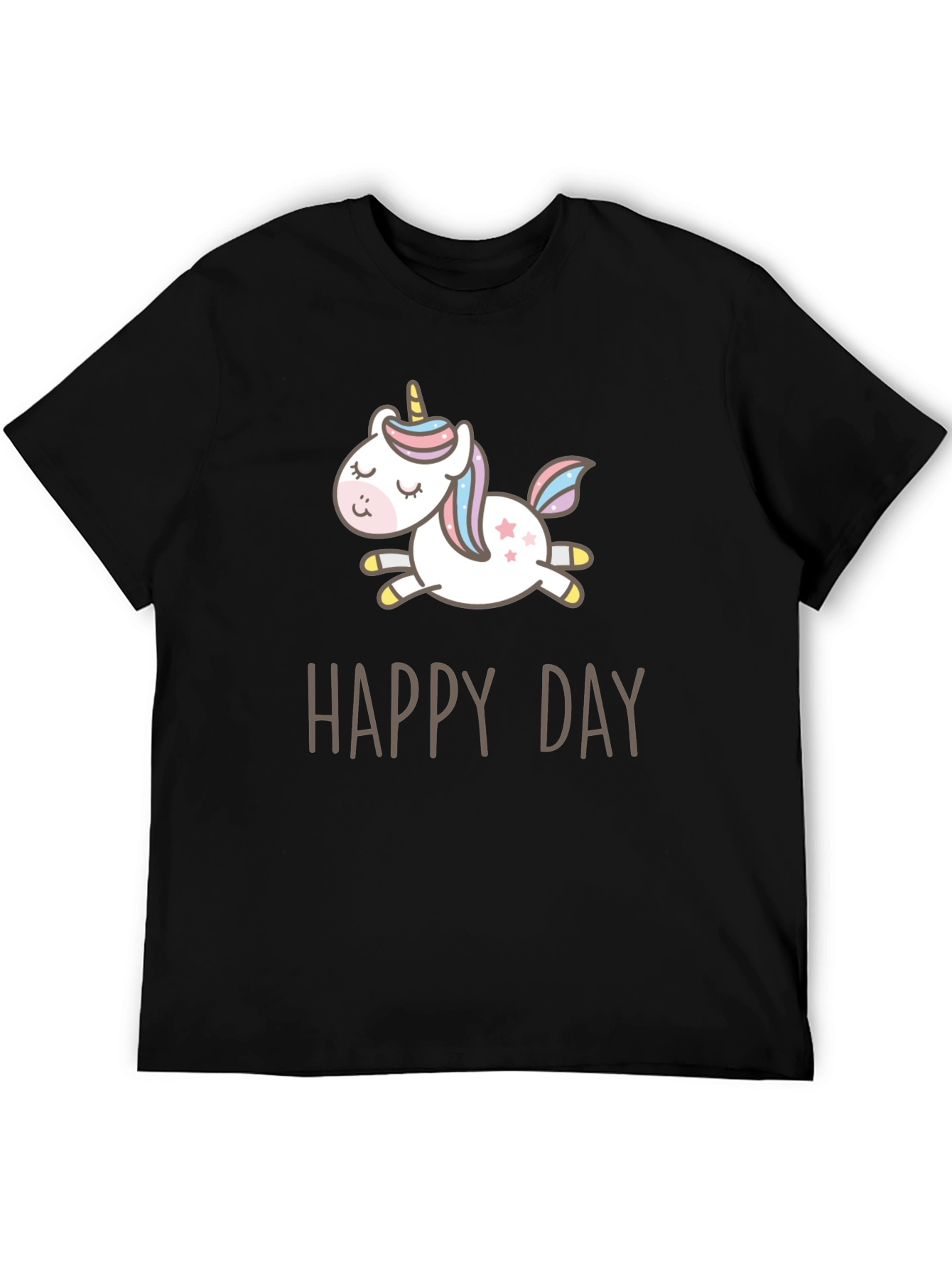 Black Happy Day Unicorn Graphic Tee view 5