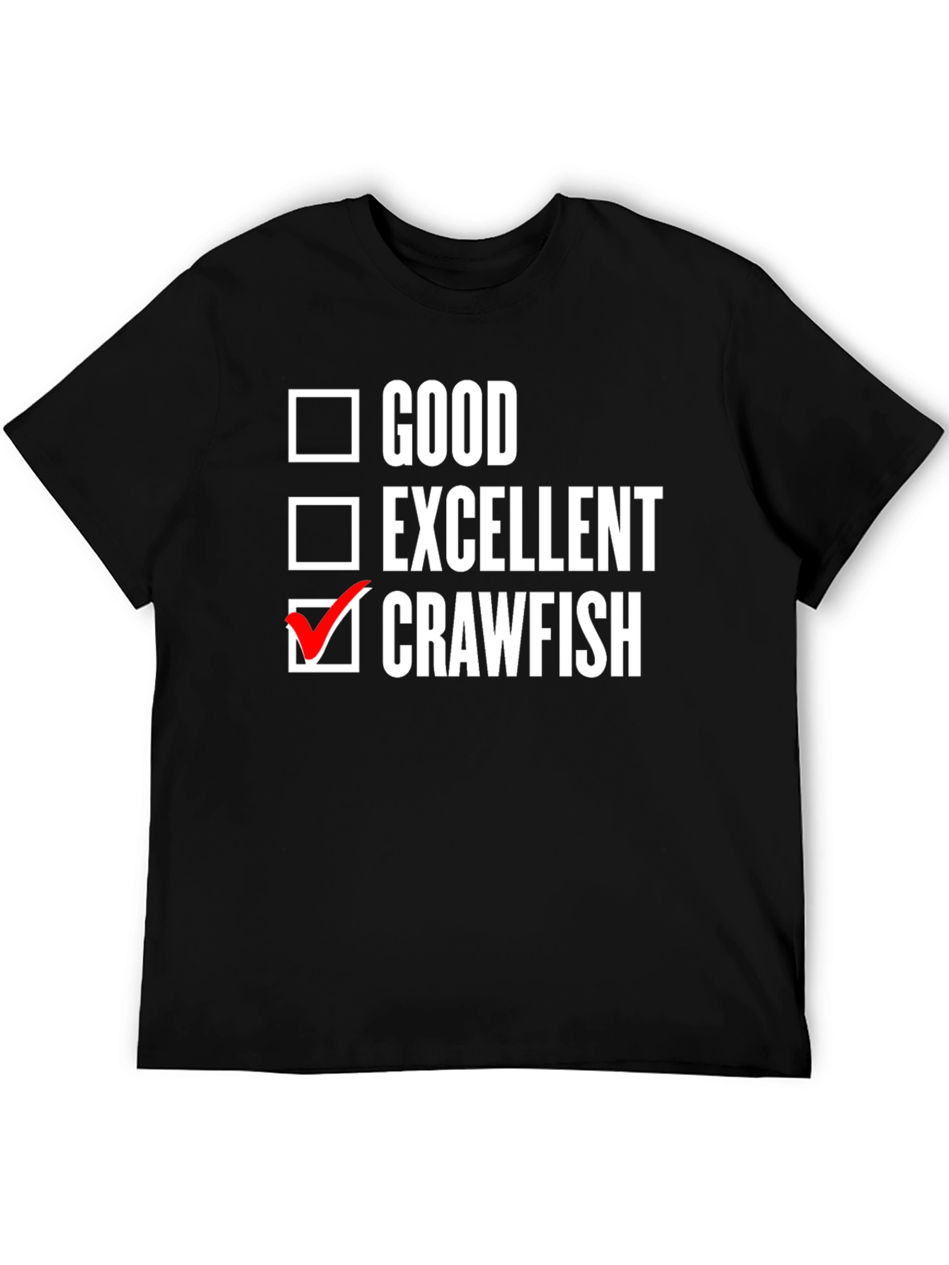 Black Crawfish Checklist T-Shirt - Funny Cajun Seafood Tee view 5