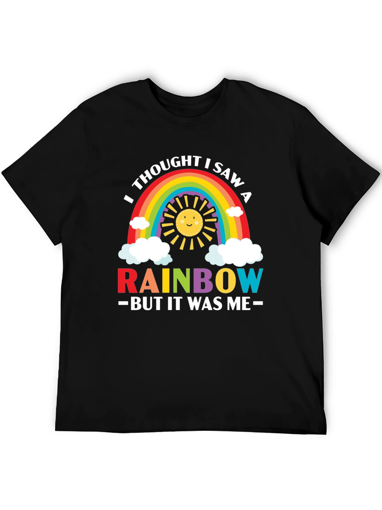Black Rainbow Graphic Tee - Funny & Cute Men's T-Shirt view 5