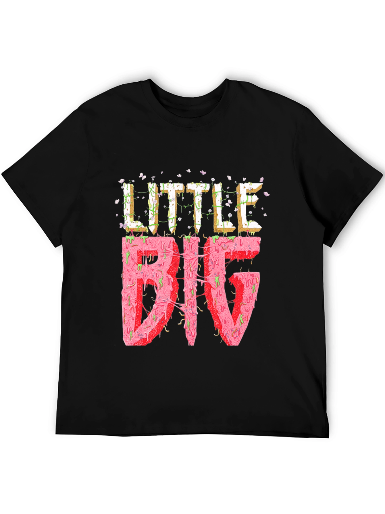 Black Little Big Graphic Tee - Black Cotton Blend view 5