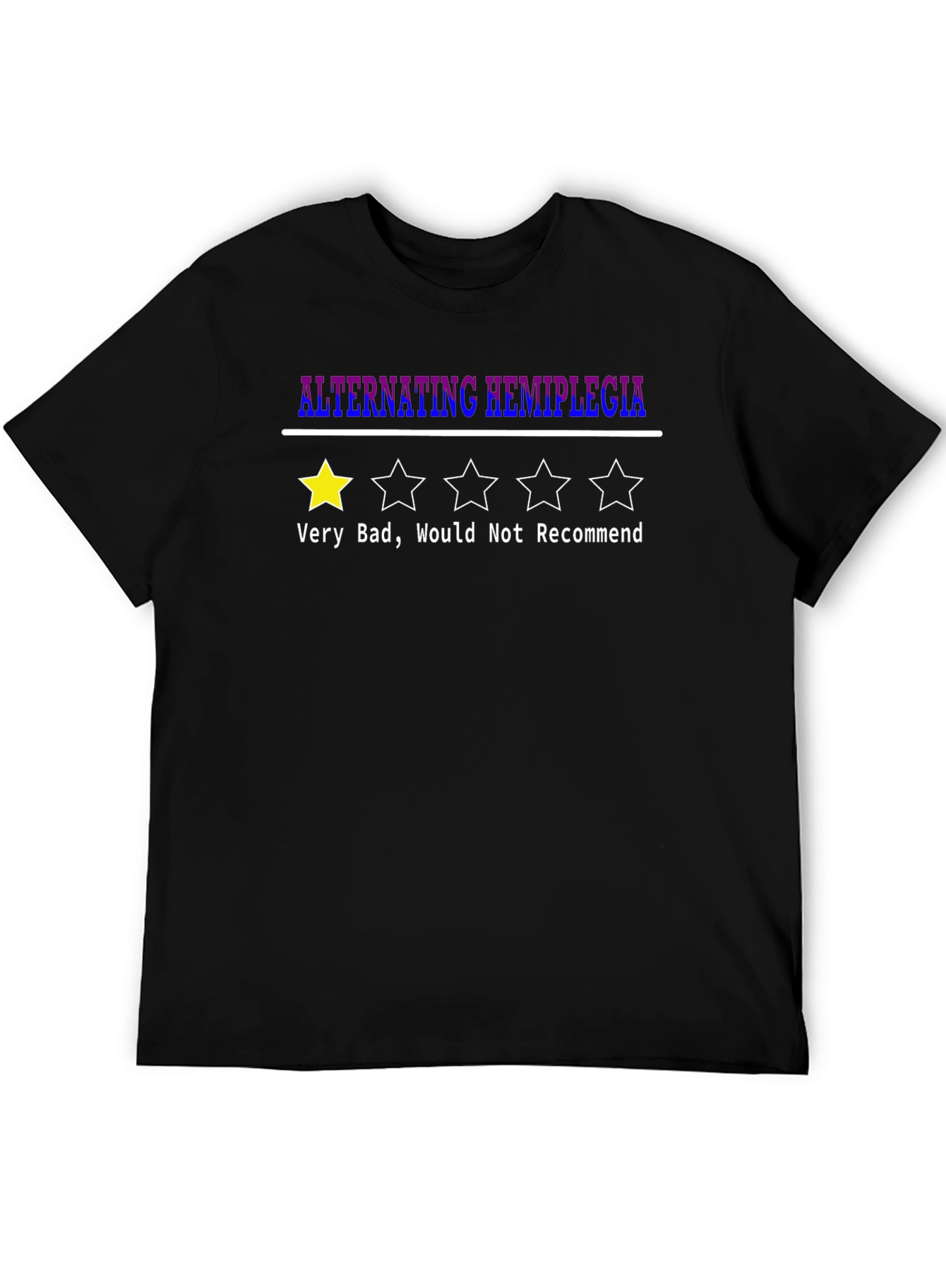 Black Alternating Hemiplegia T-Shirt - 1 Star Rating view 5
