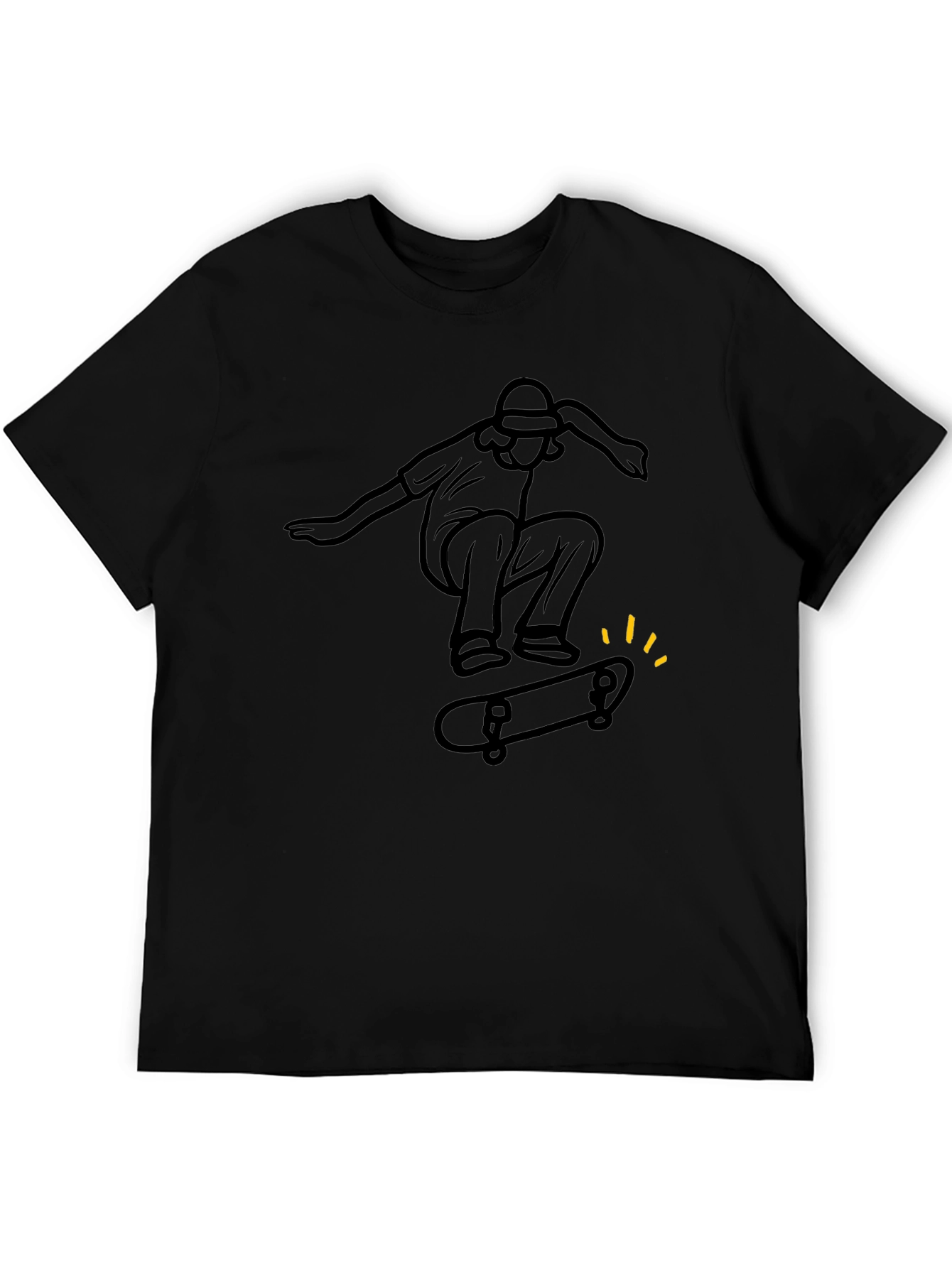 Black Skateboarding T-Shirt - Black Graphic Tee view 5