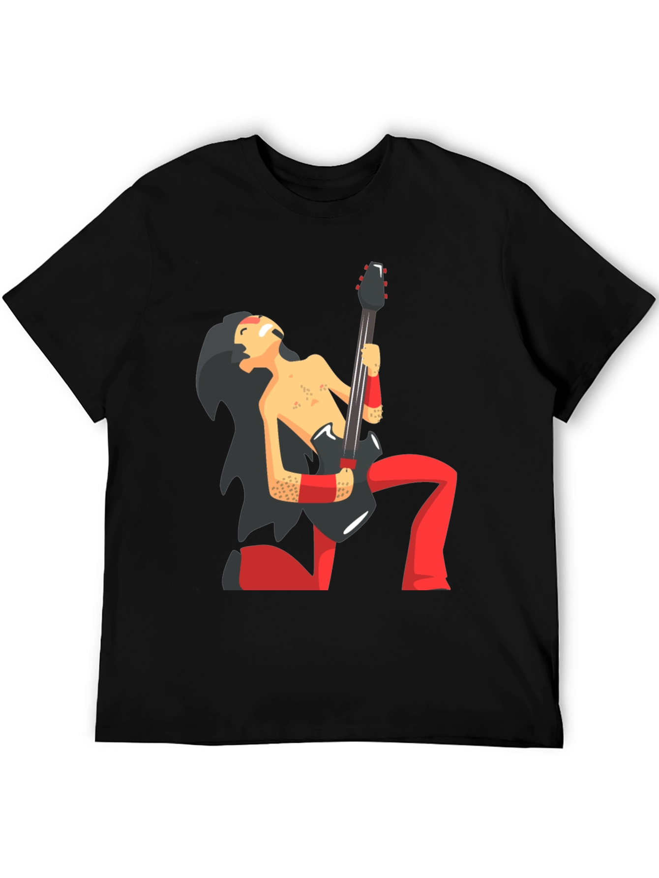 Black Cartoon Rocker Graphic Black T-Shirt view 5