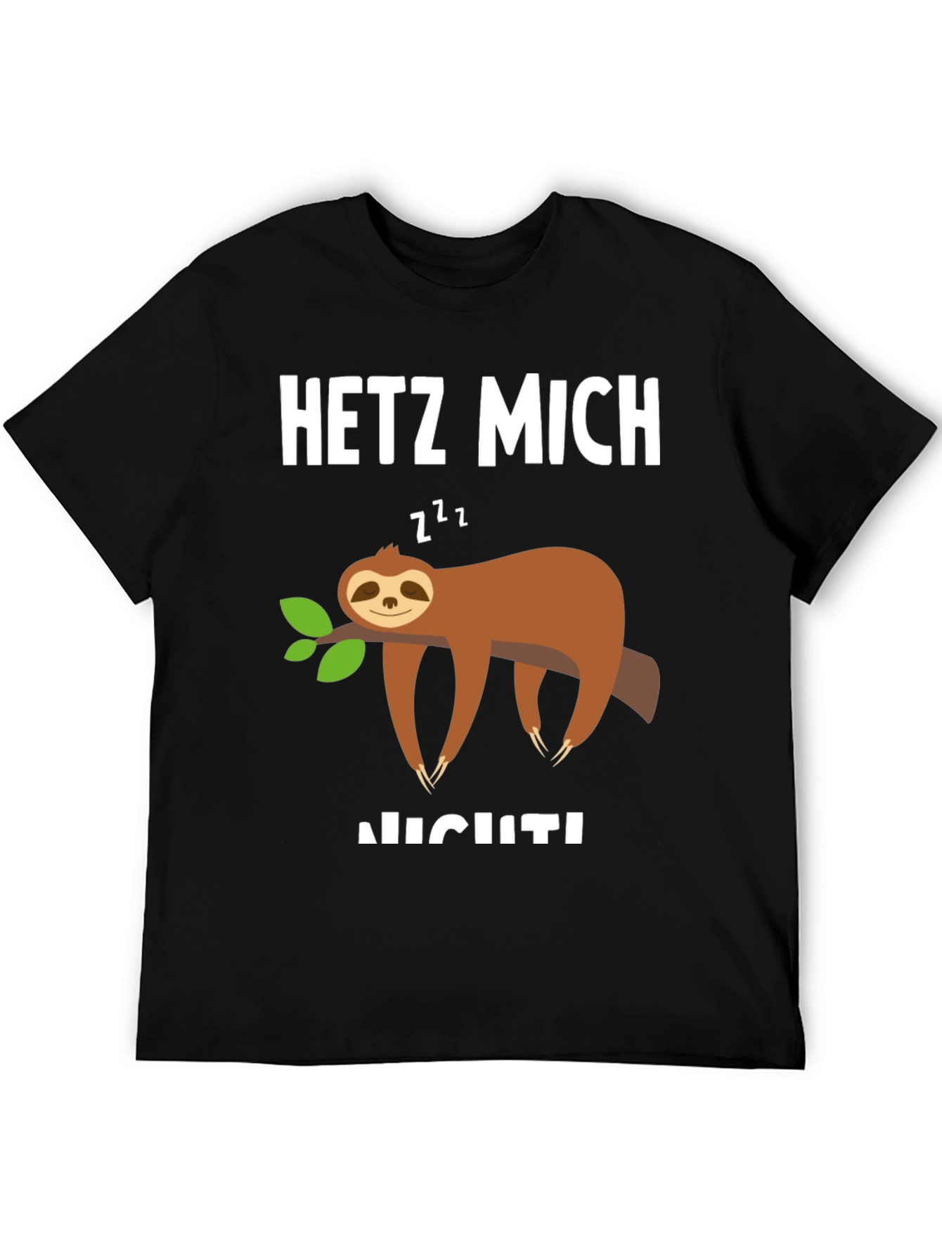 Black Sloth Graphic T-Shirt - 'Hetz Mich Nicht' - Unisex view 5