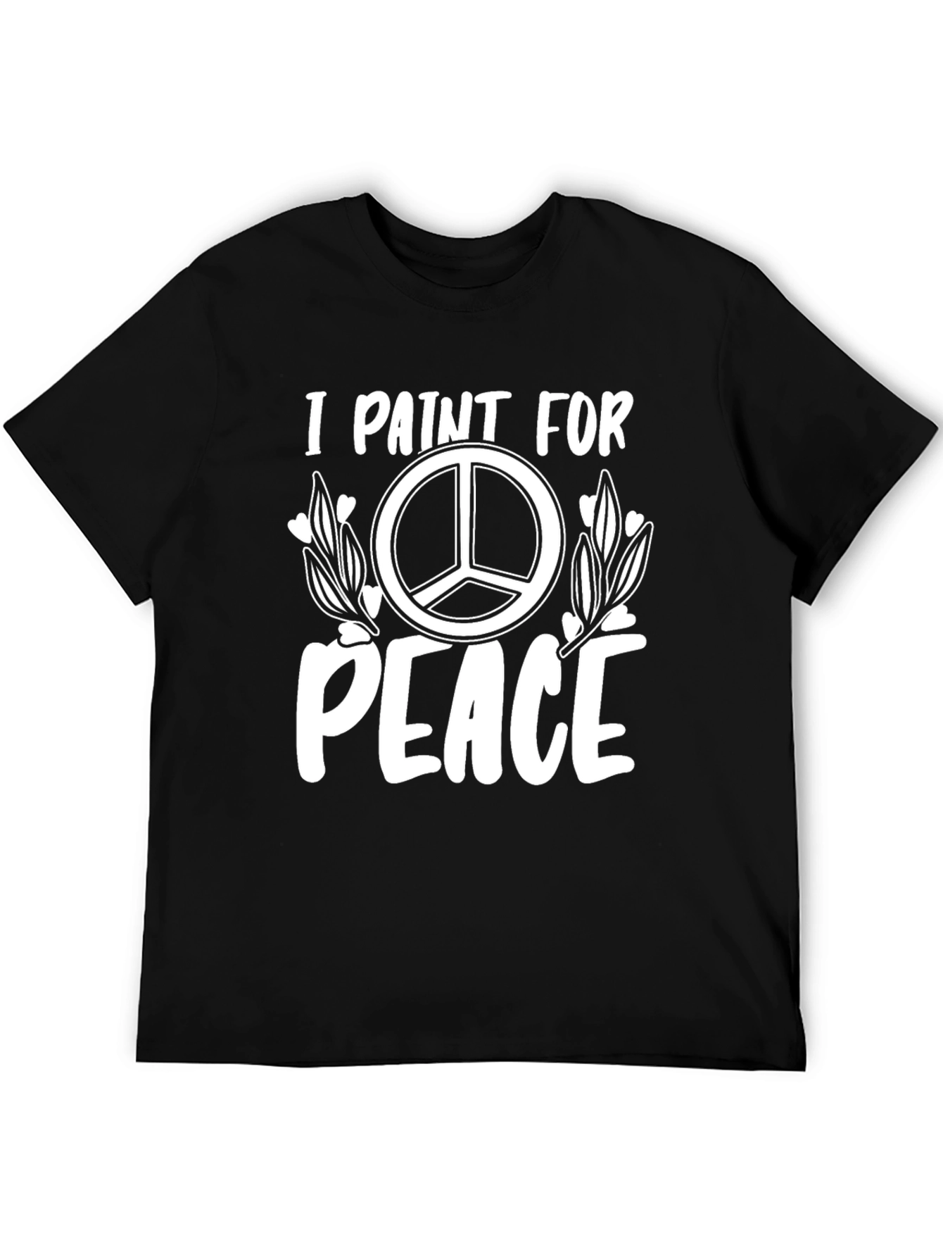 Black I Paint For Peace T-Shirt view 5