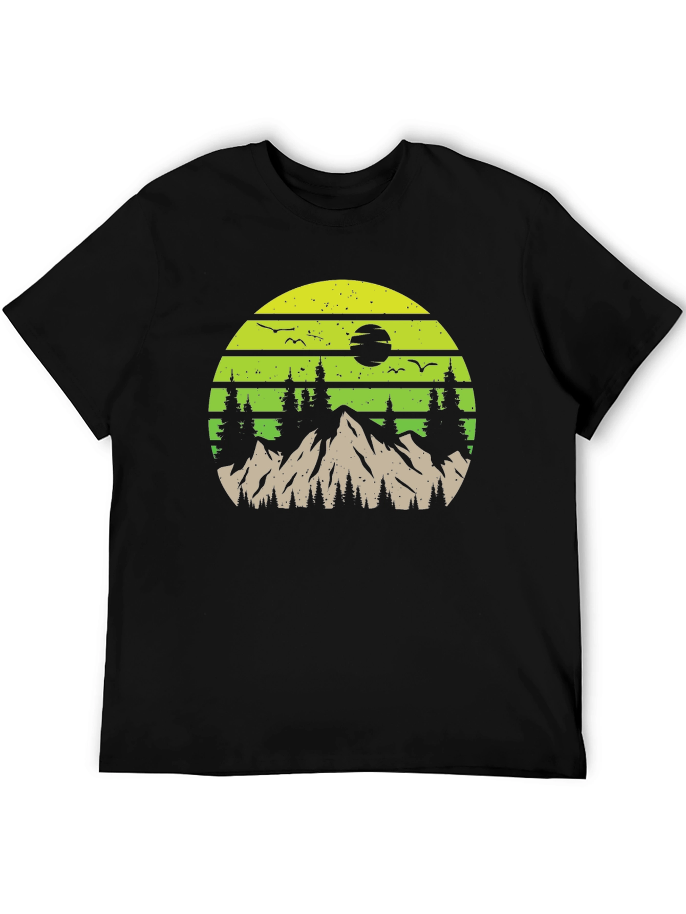 Black Nature Mountain Scene Graphic Tee view 5