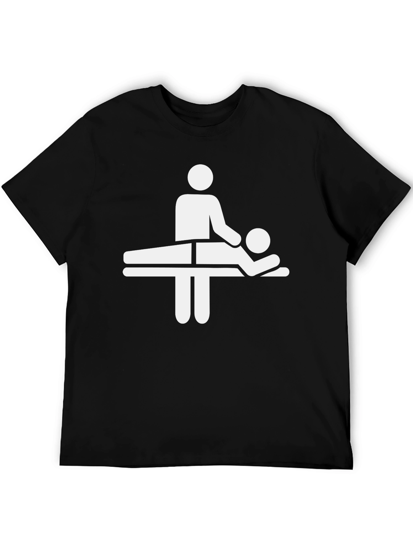 Black Massage Therapy Graphic Tee - Black Cotton T-Shirt view 5