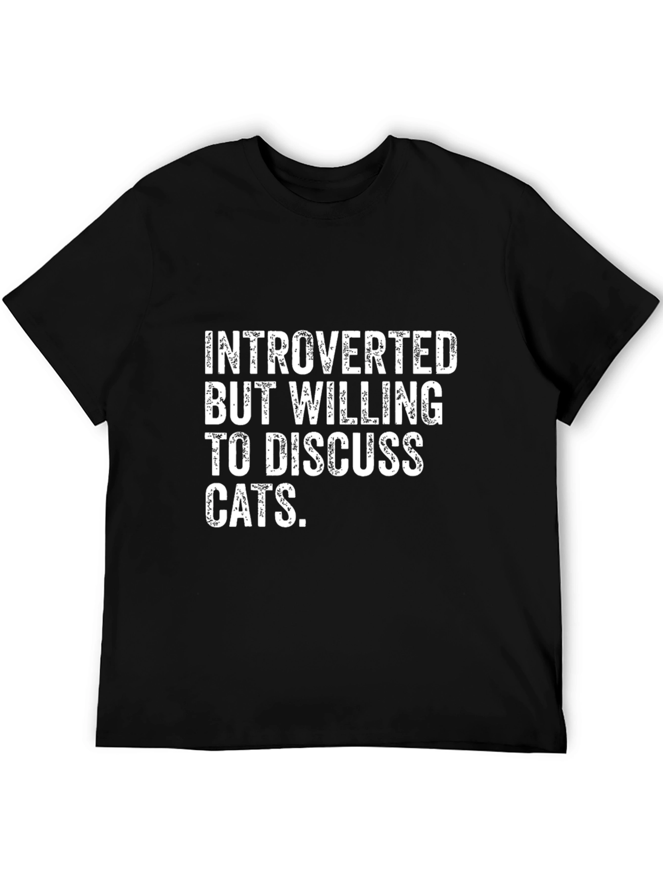 Black Introverted Cat Lover T-Shirt - Funny Tee view 5