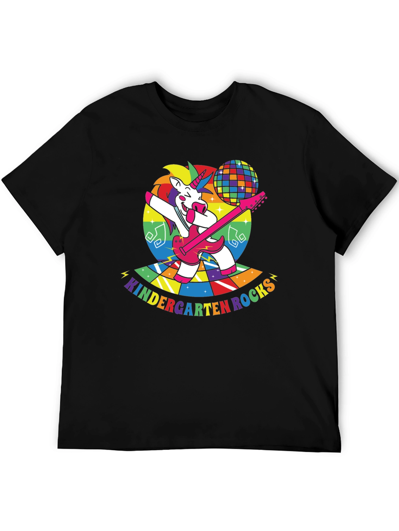 Black Kindergarten Rocks Unicorn T-Shirt view 5
