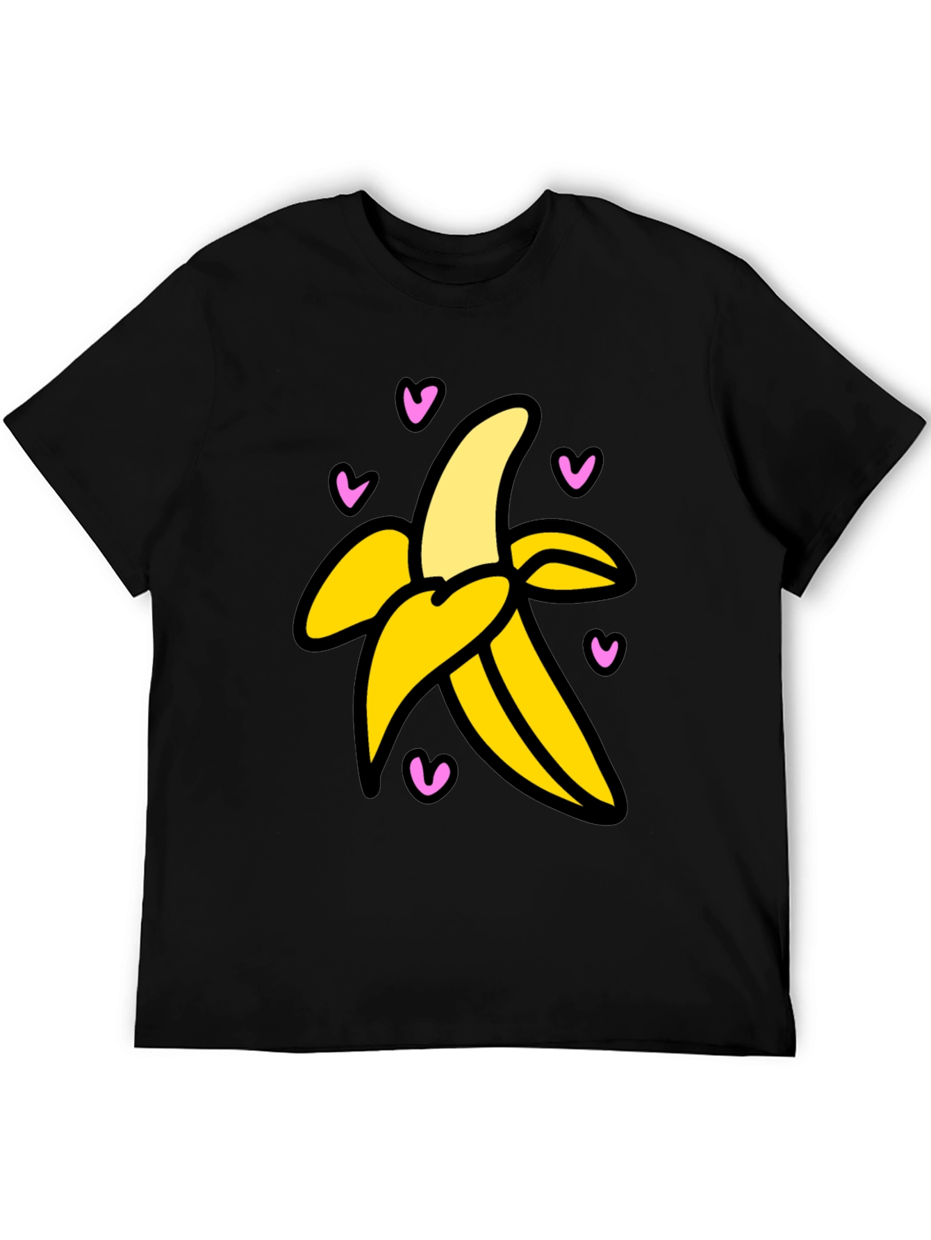 Black Banana Love Graphic Tee - Black Cotton T-Shirt view 5