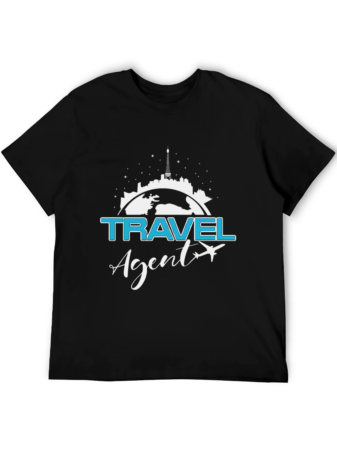 Black Travel Agent T-Shirt - Stylish Vacation Planning Apparel view 5