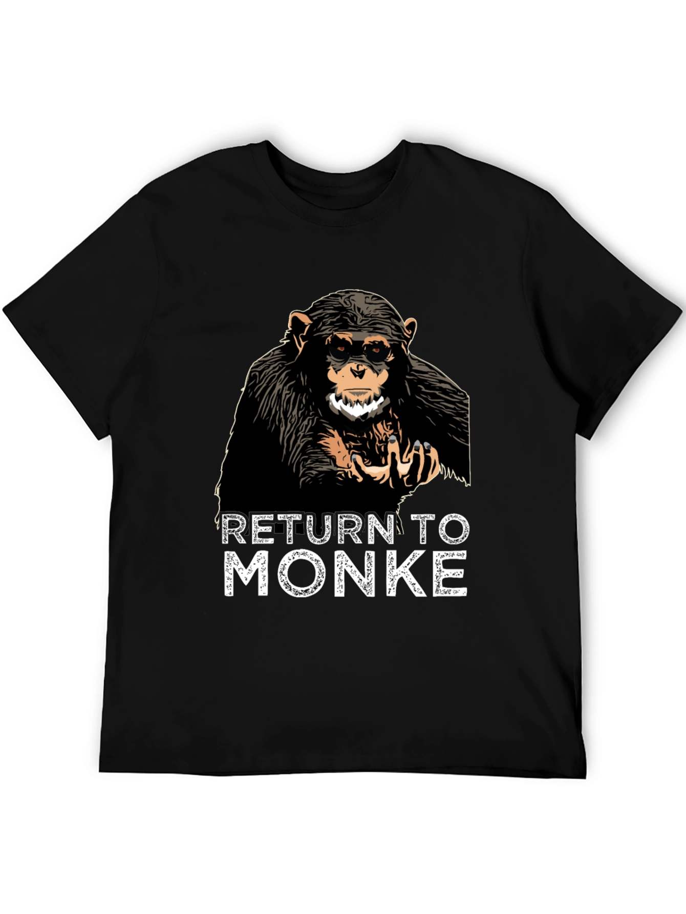 Black Return to Monke T-Shirt Funny Ape Tee view 5