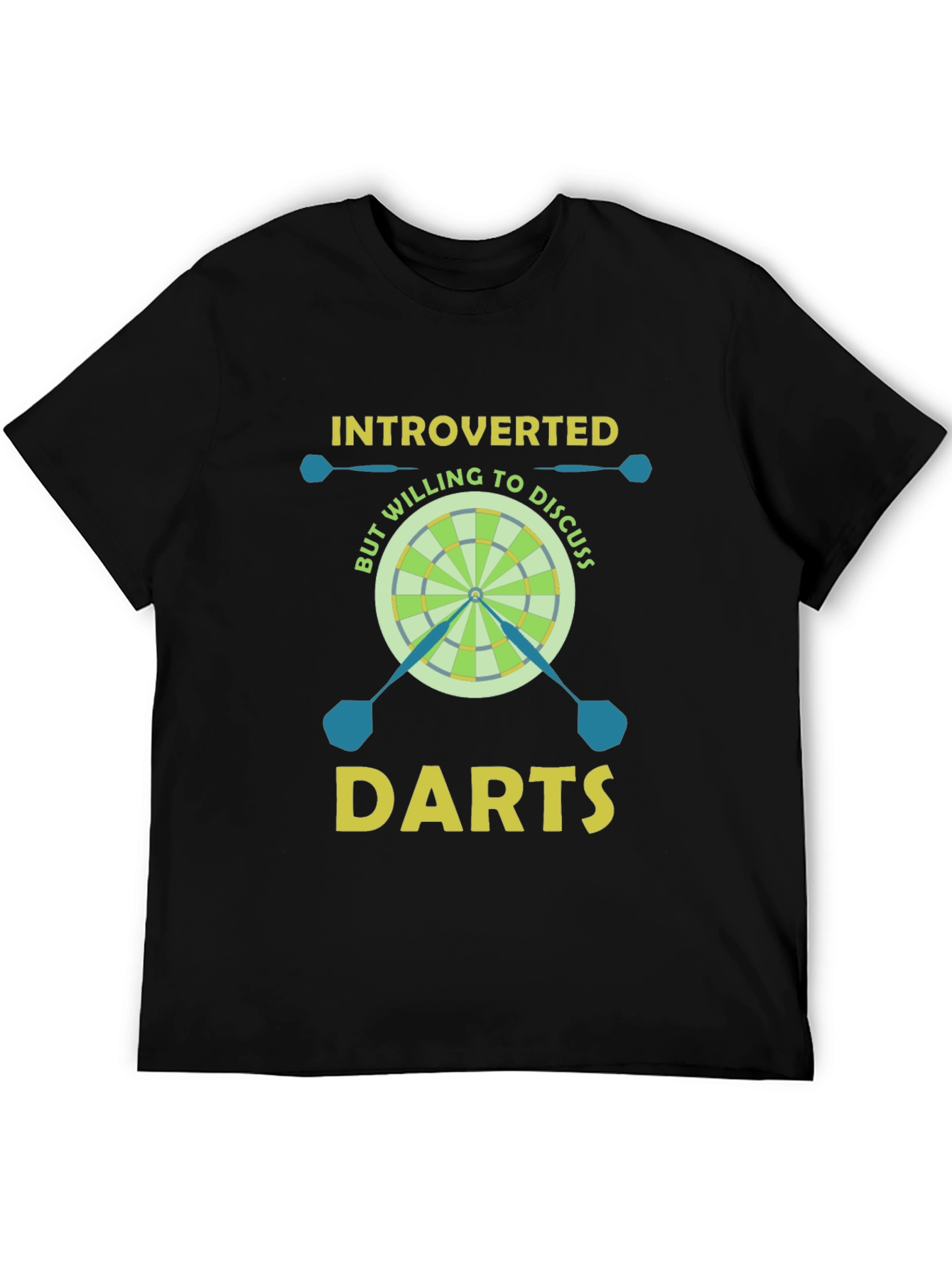 Black Introverted But Willing to Discuss Darts T-Shirt view 5