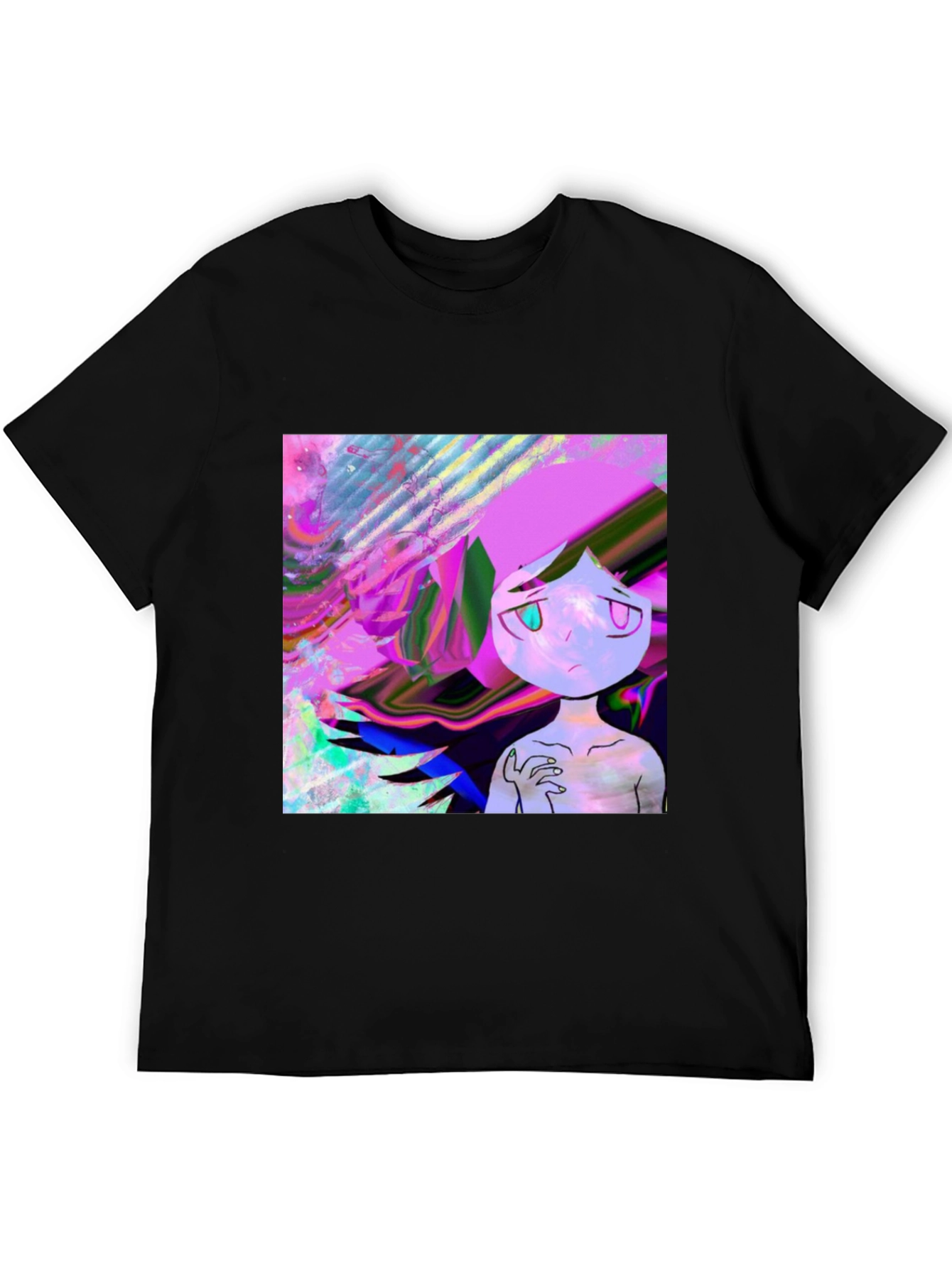 Black Abstract Art T-Shirt - Edgy Graphic Tee view 5