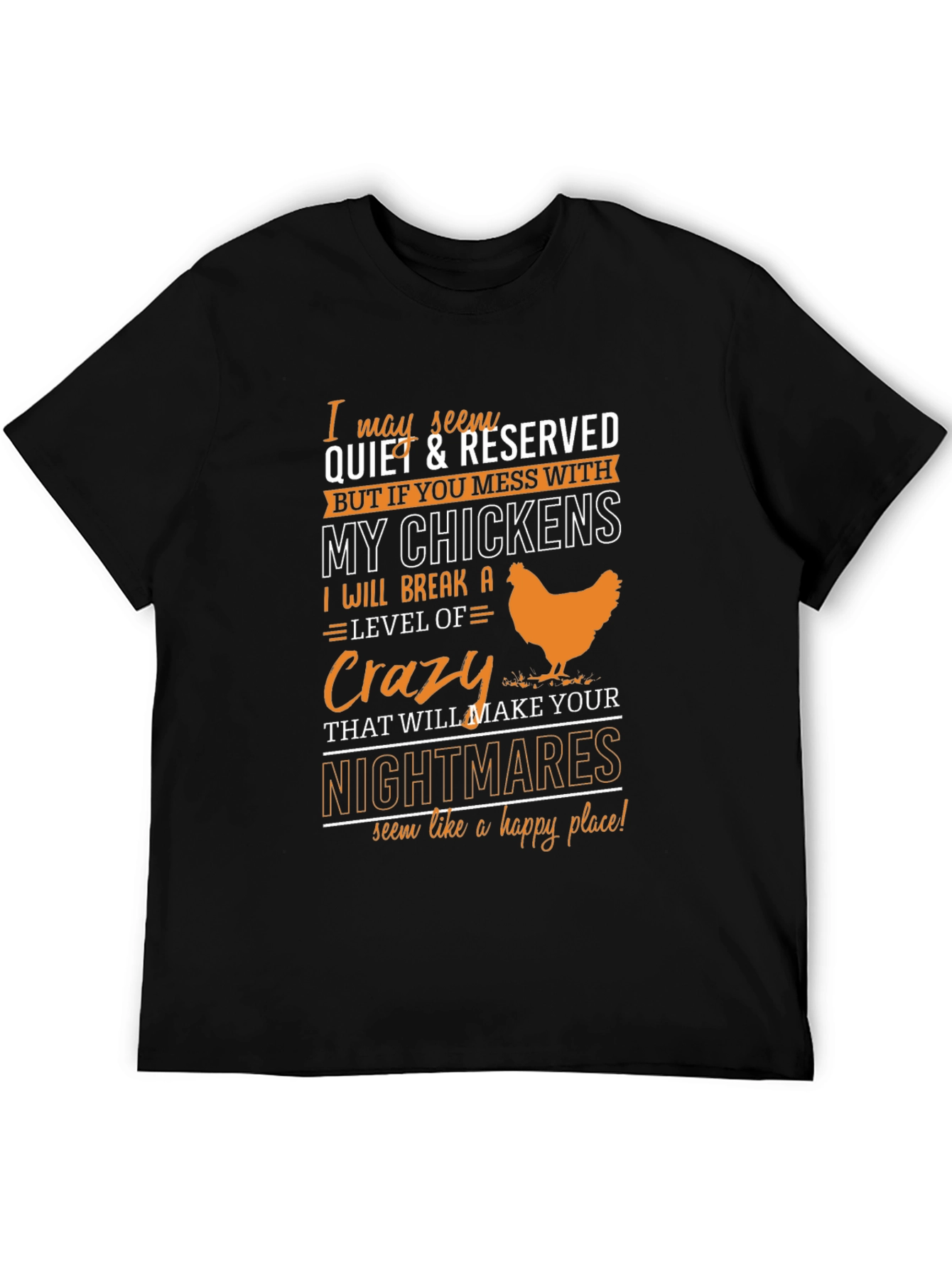 Black Crazy Chicken Lover T-Shirt view 5