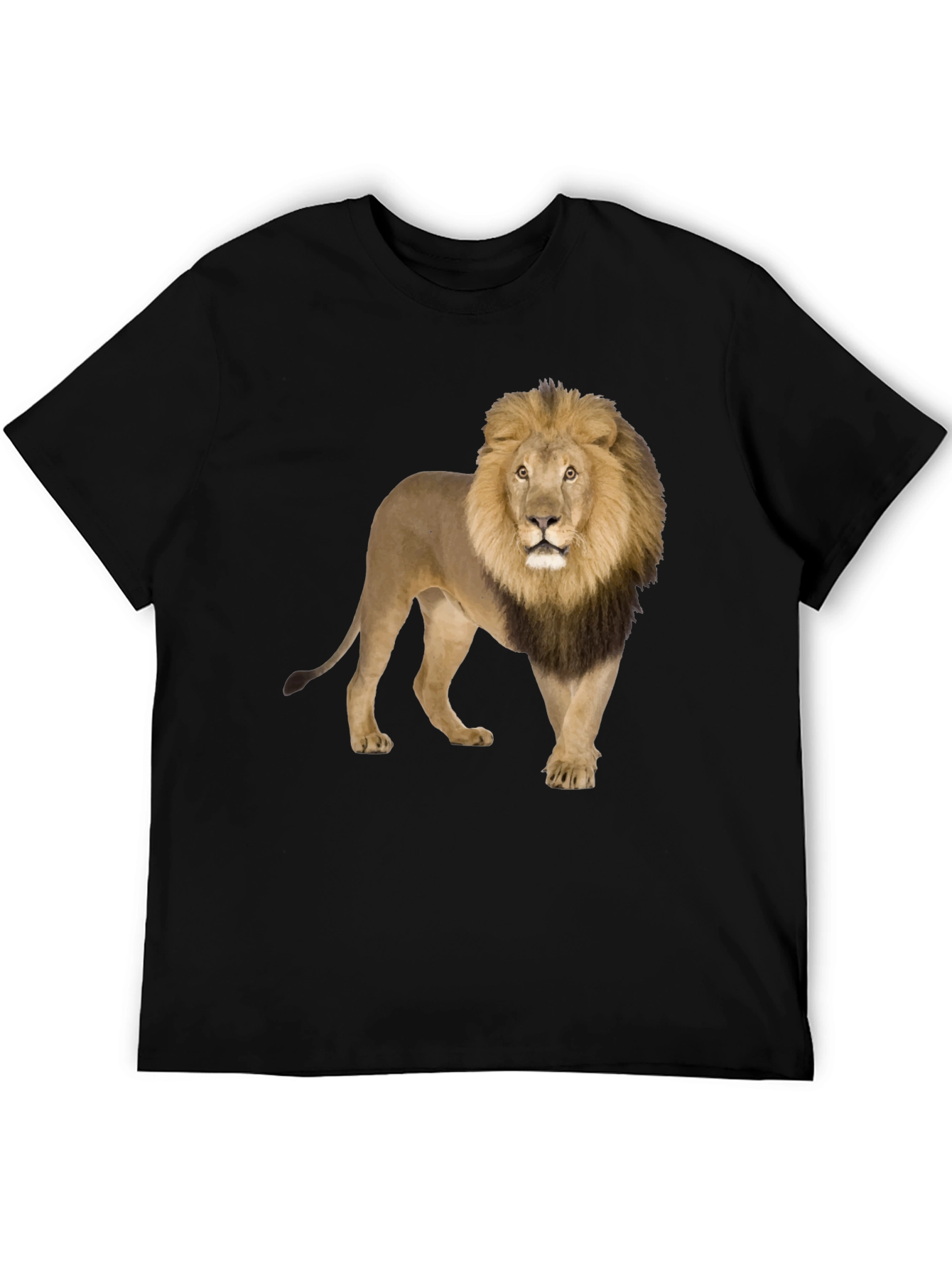 Black Lion Graphic Print Crew Neck T-Shirt view 5