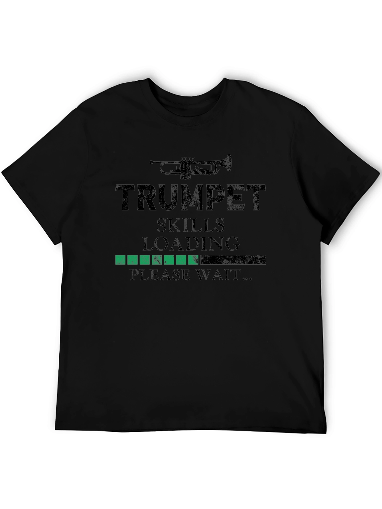 Black Trumpet Skills Loading T-Shirt - Musician Gift view 5