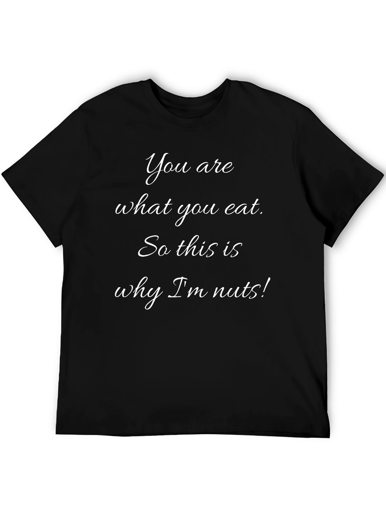 Black Funny "You are what you eat" Graphic T-Shirt view 5