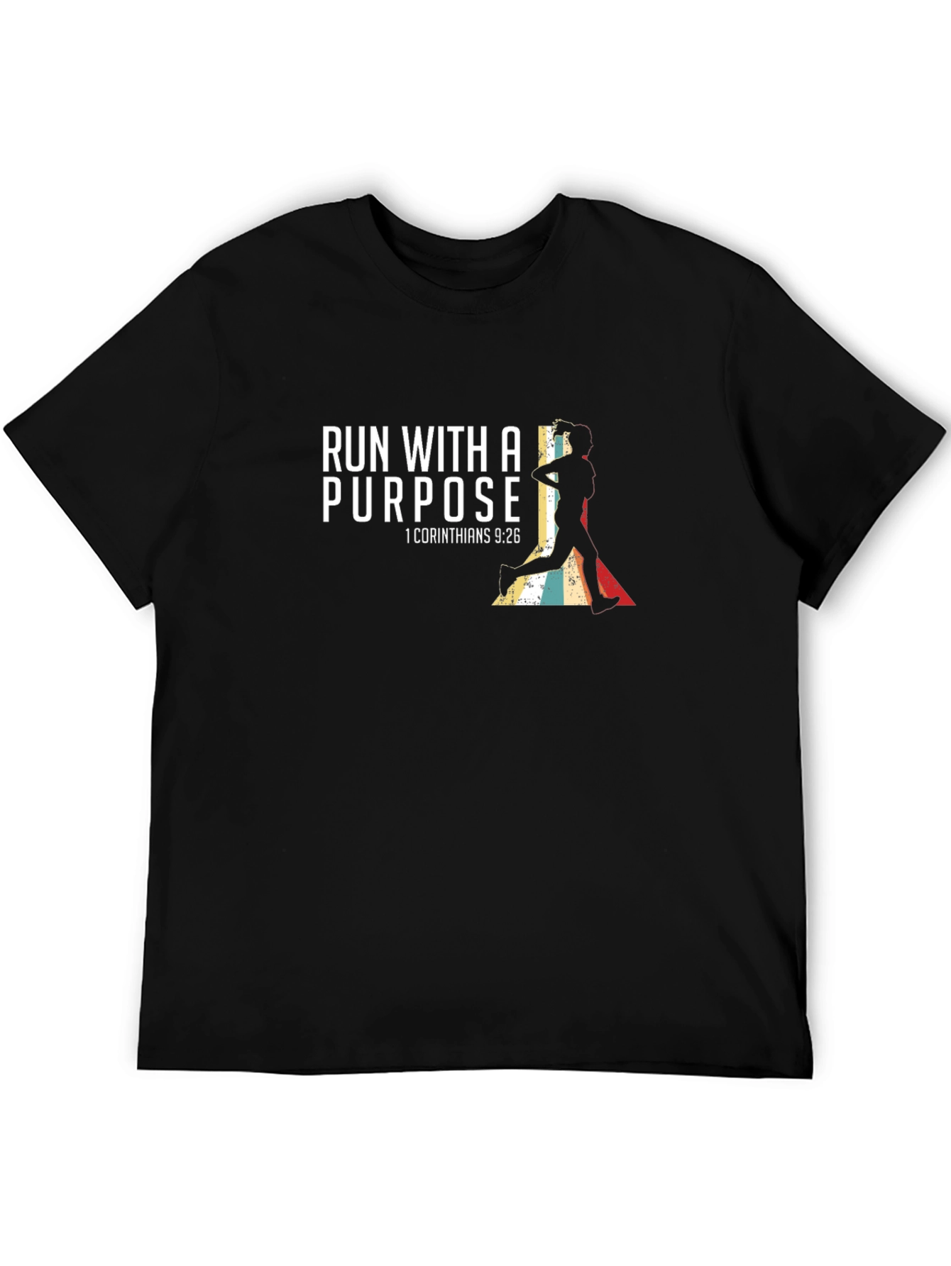 Black Run With a Purpose T-Shirt, Christian Motivation view 5