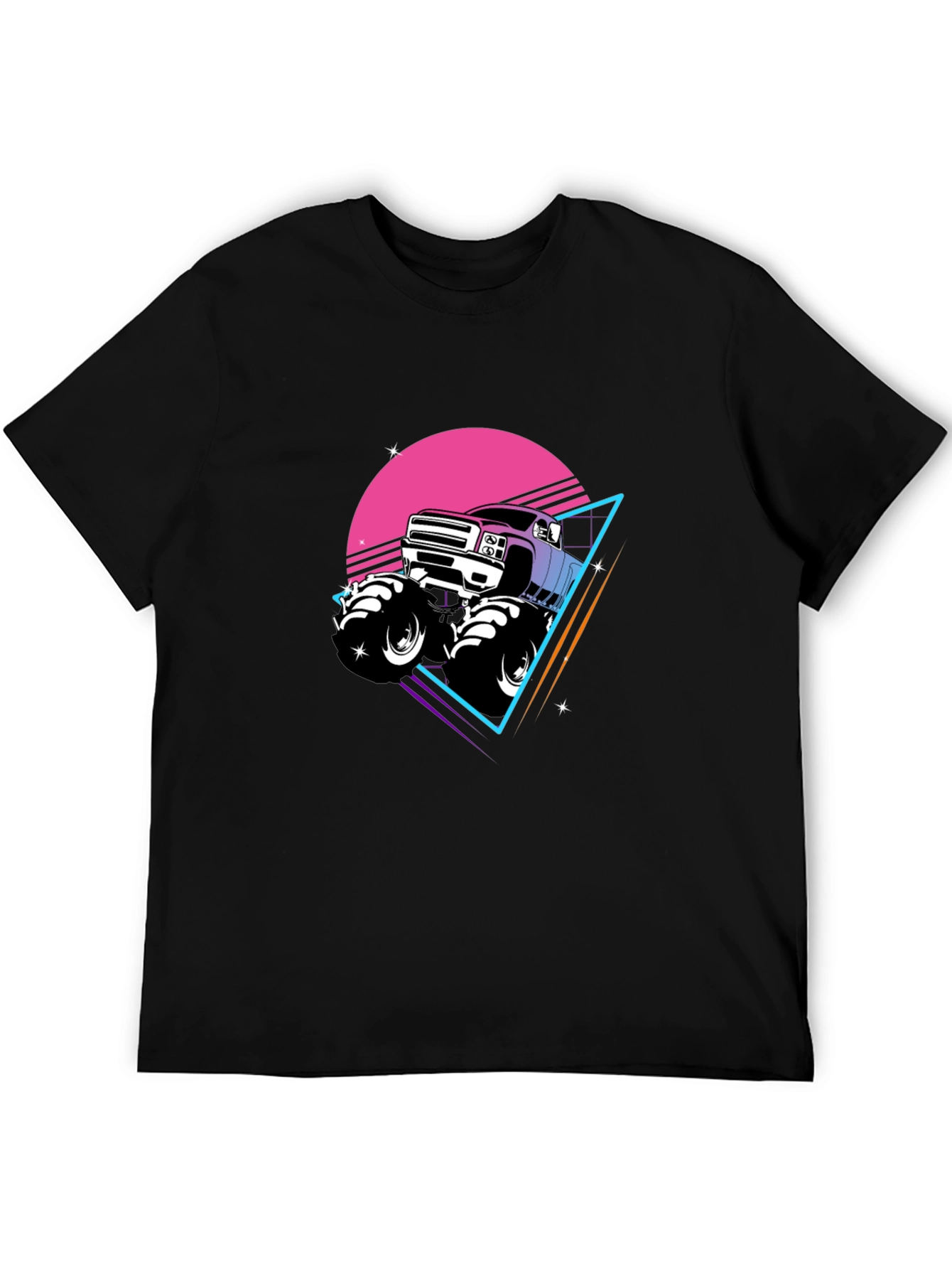 Black Retro Monster Truck Graphic Tee view 5