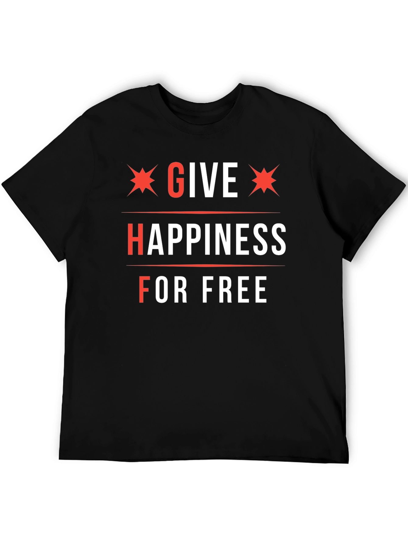 Black Give Happiness For Free Graphic Tee view 5