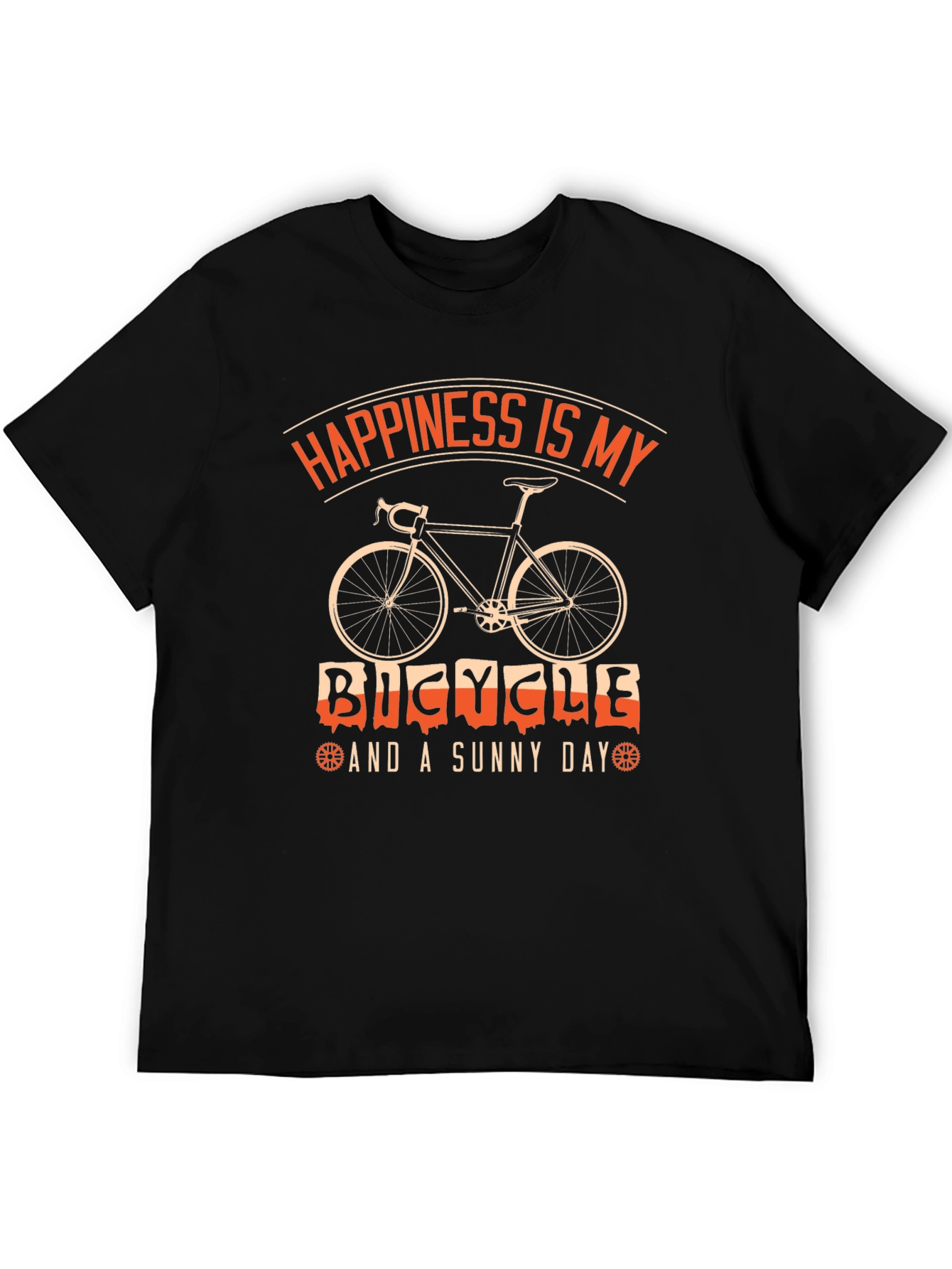 Black Happiness Bicycle T-Shirt - Sunny Day Ride view 5