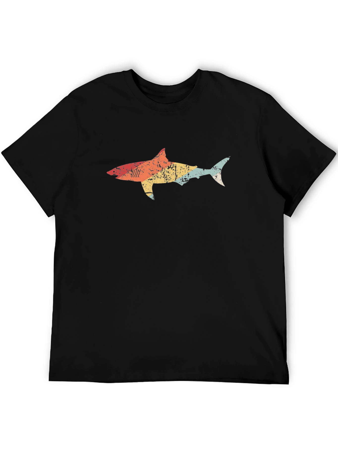 Black Vintage Shark Graphic Tee - Retro Style view 5