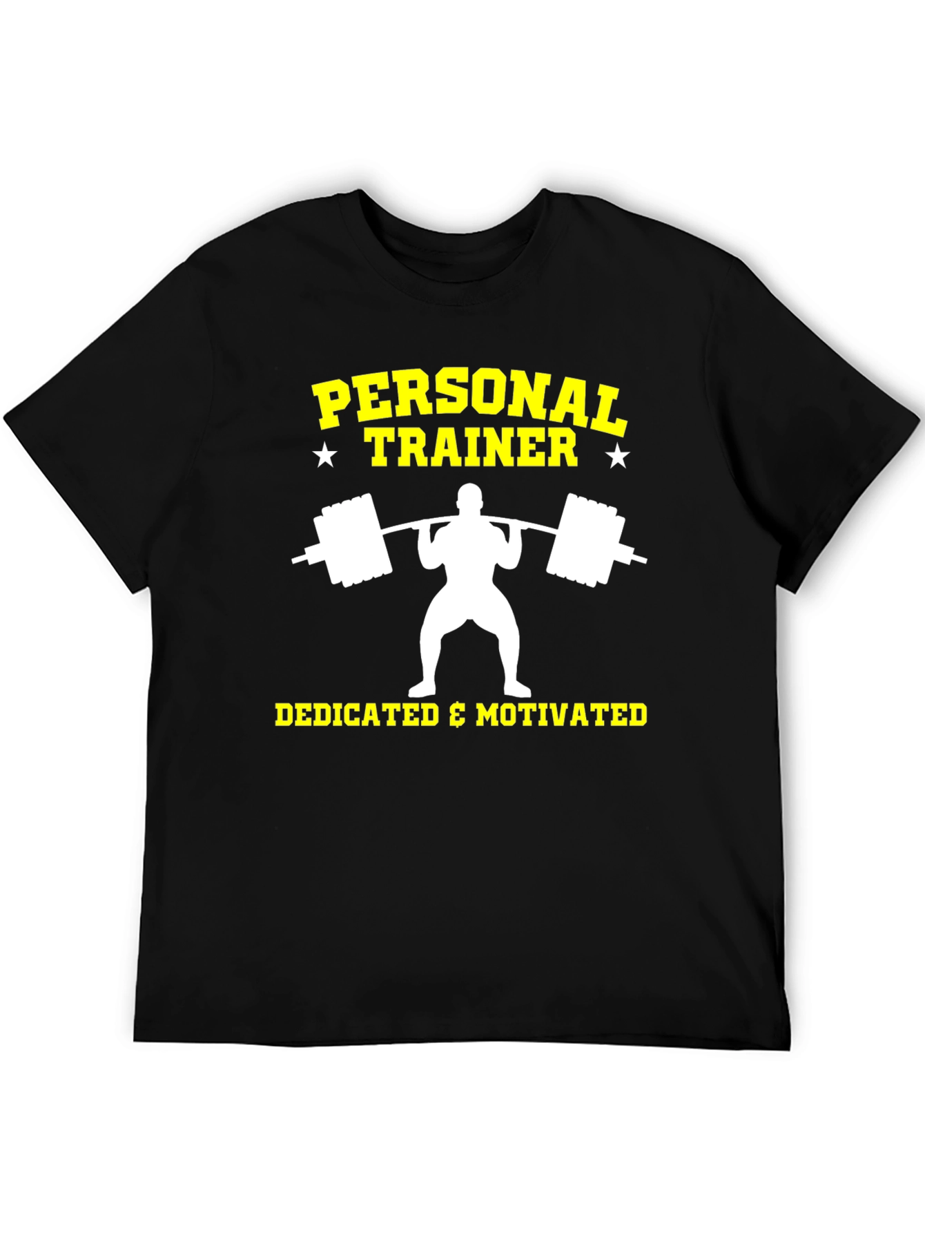 Black Personal Trainer T-Shirt - Dedicated & Motivated Workout Tee view 5