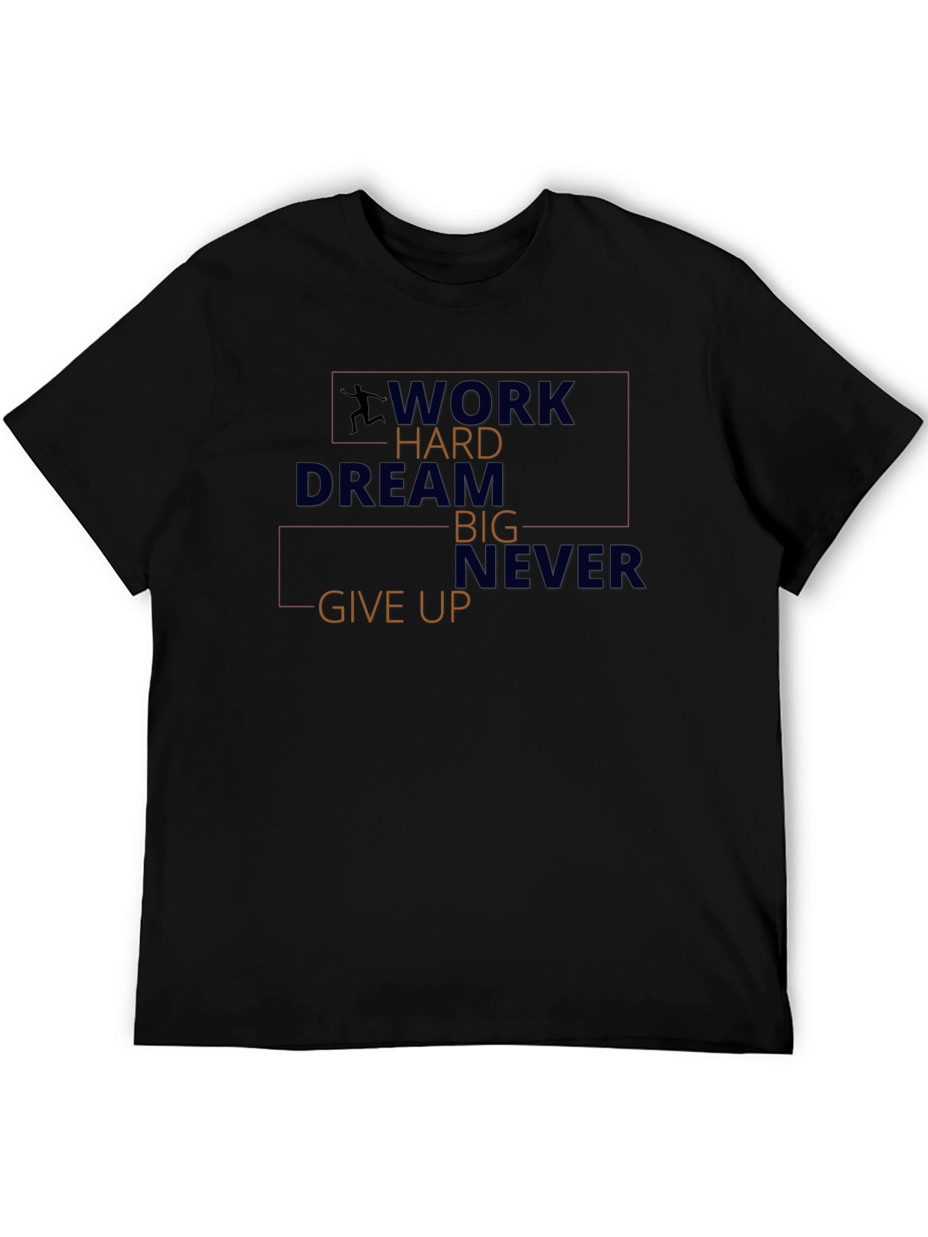 Black Motivational Black T-Shirt: Work Hard, Dream Big view 5
