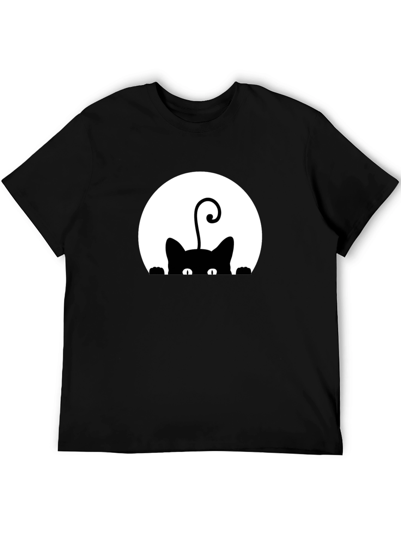 Black Black Cat Peek-a-Boo Graphic T-Shirt view 5