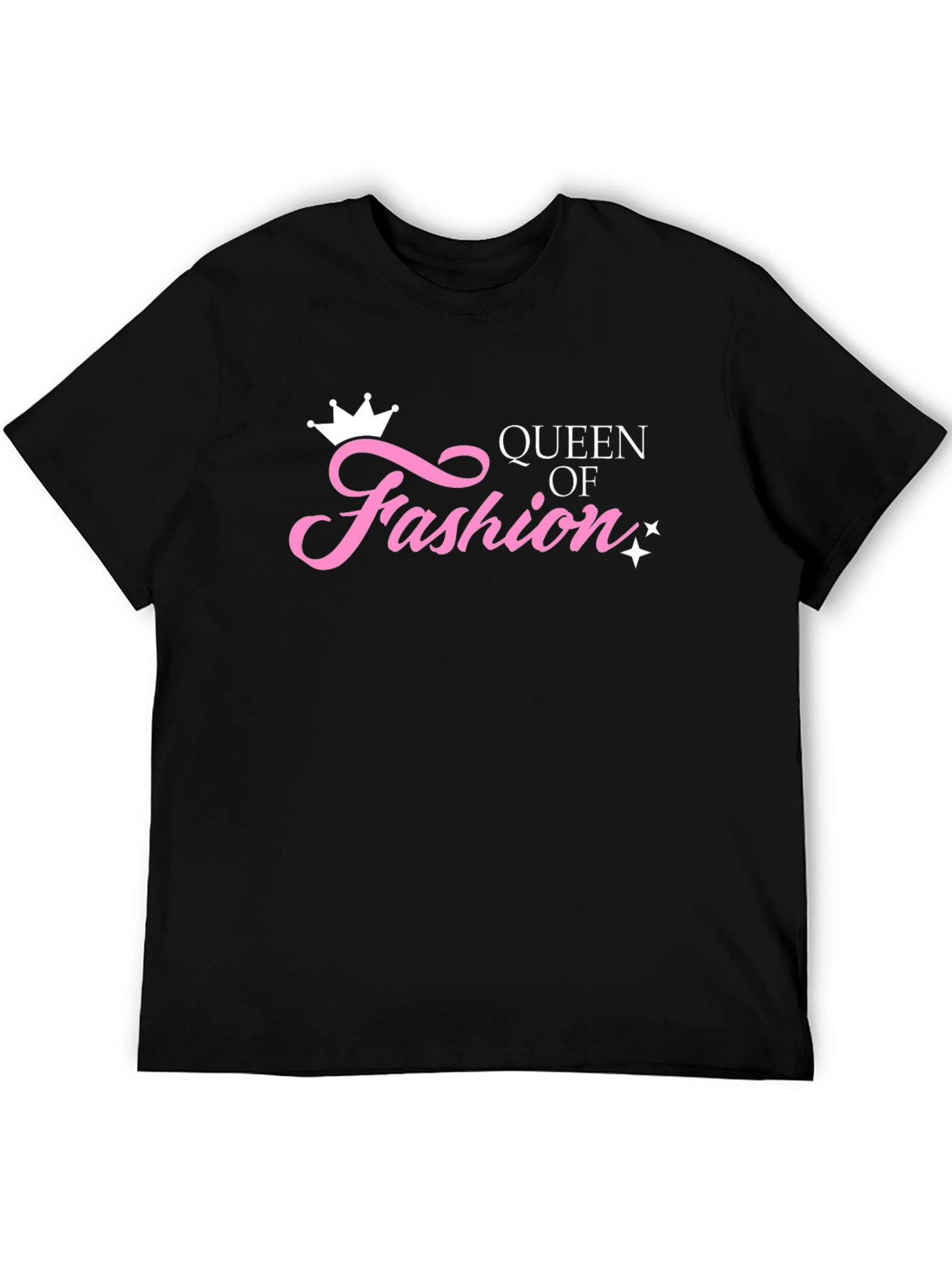 Black Queen of Fashion Graphic Tee - Black Cotton T-Shirt view 5