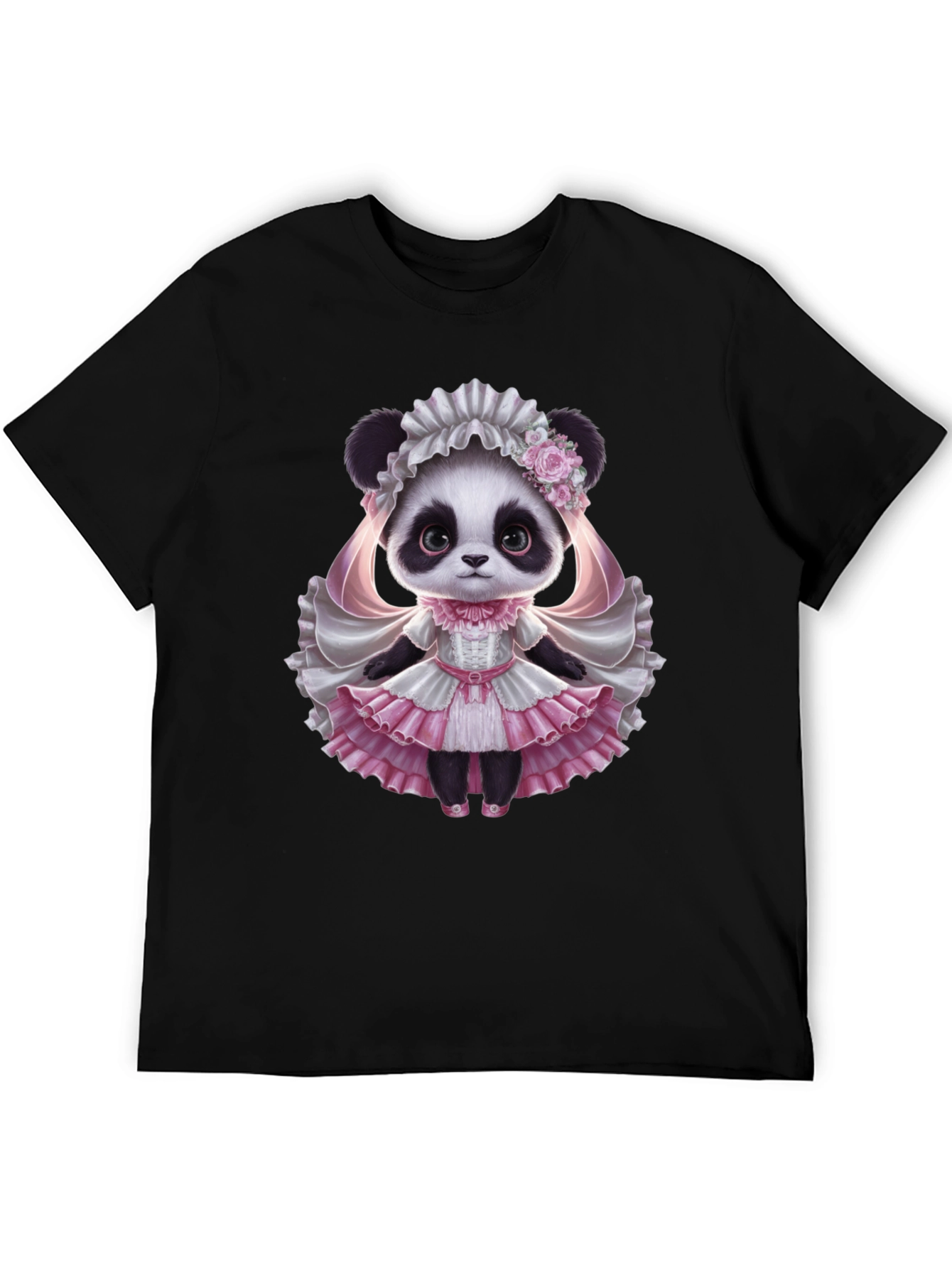 Black Panda Princess T-Shirt - Cute Animal Graphic Tee view 5