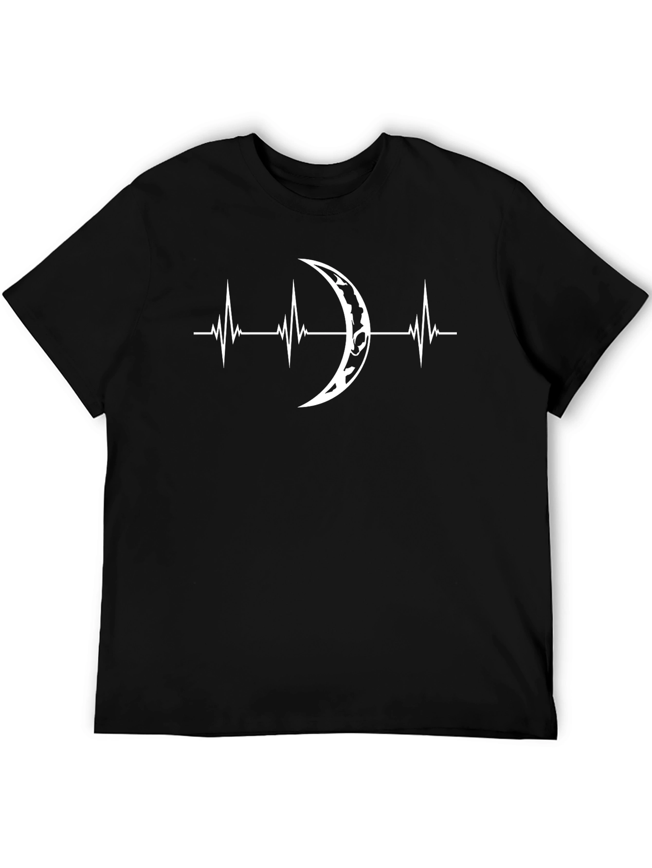 Black Moon Heartbeat T-Shirt - Unique Celestial Graphic Tee view 5