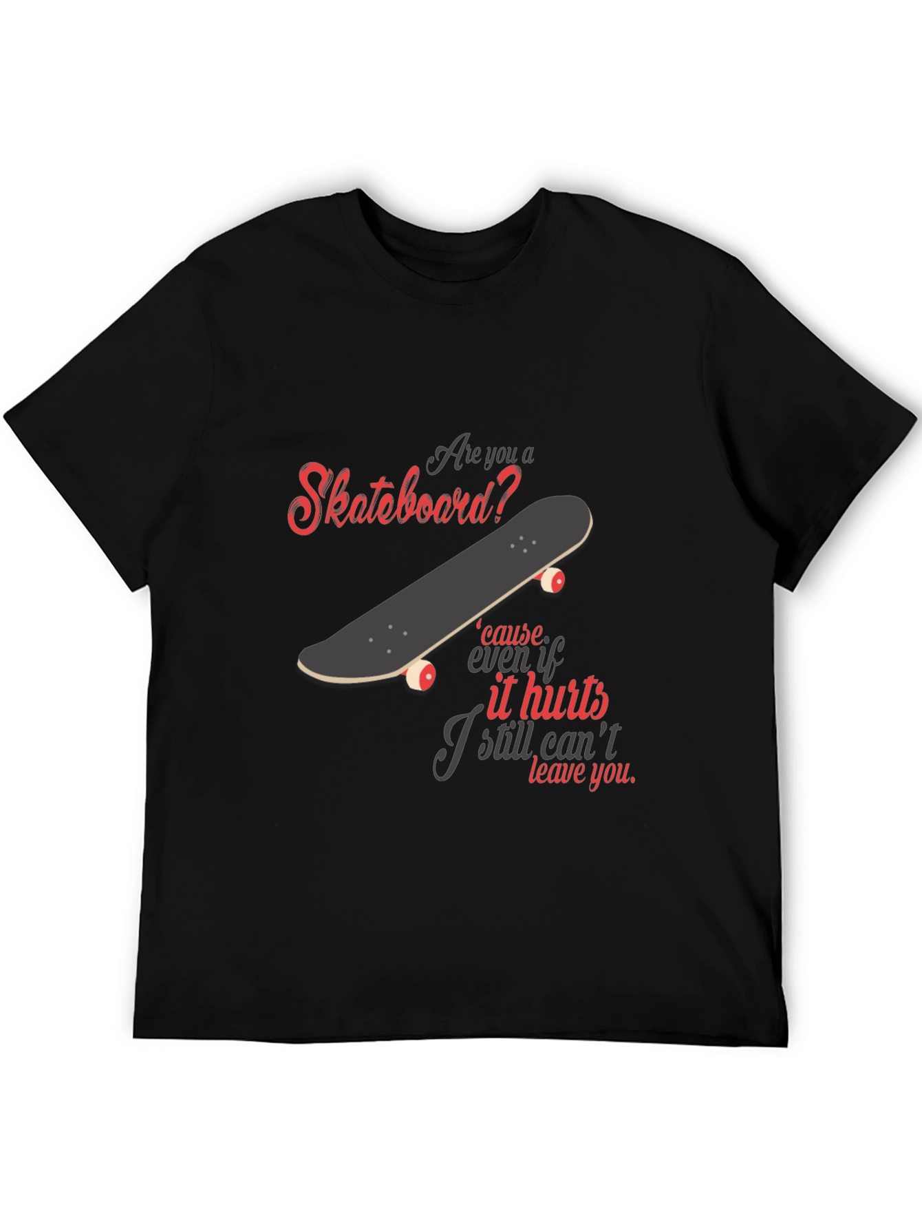 Black Skateboard Lover T-Shirt - Unique Graphic Tee view 5
