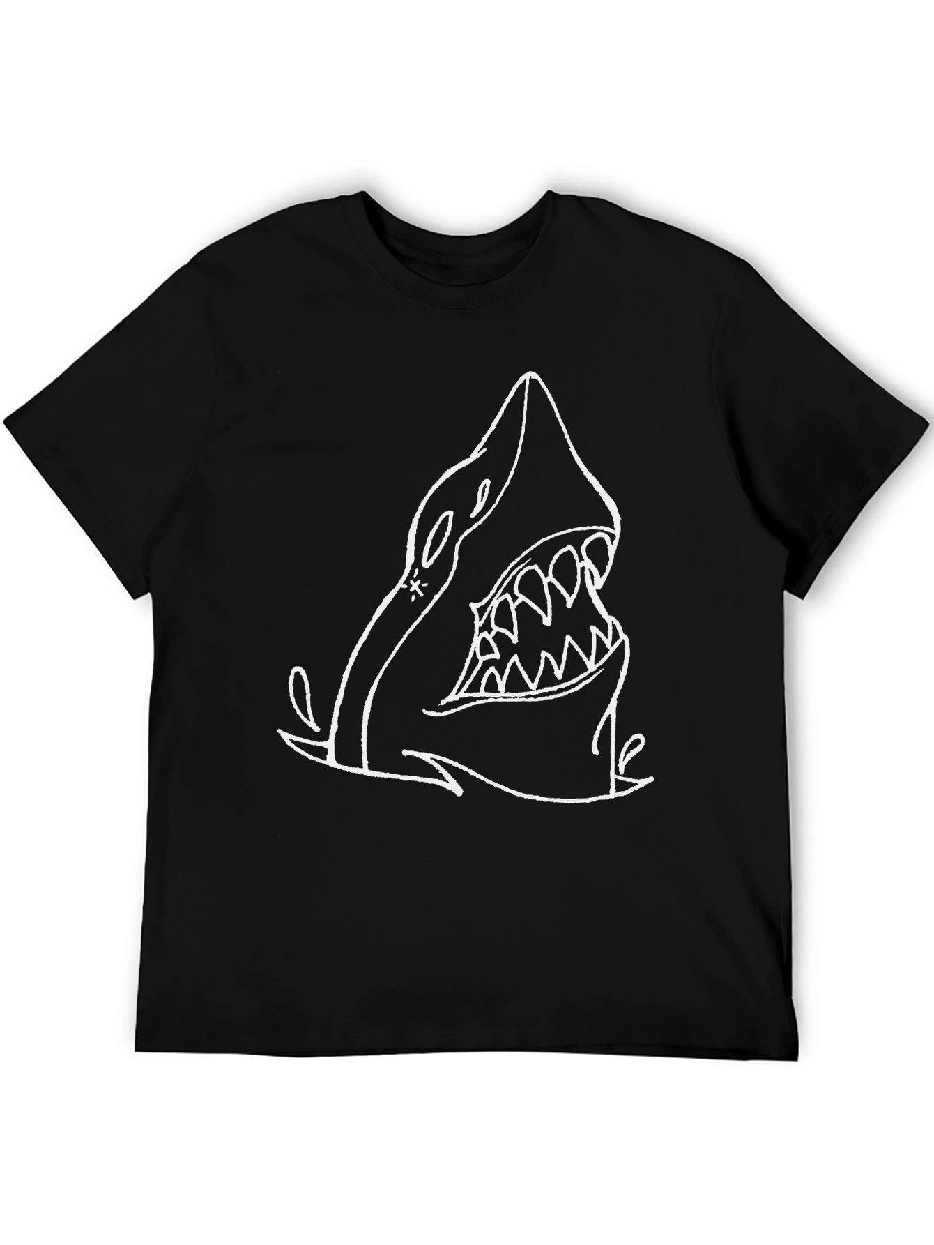 Black Black Shark Graphic Tee view 5