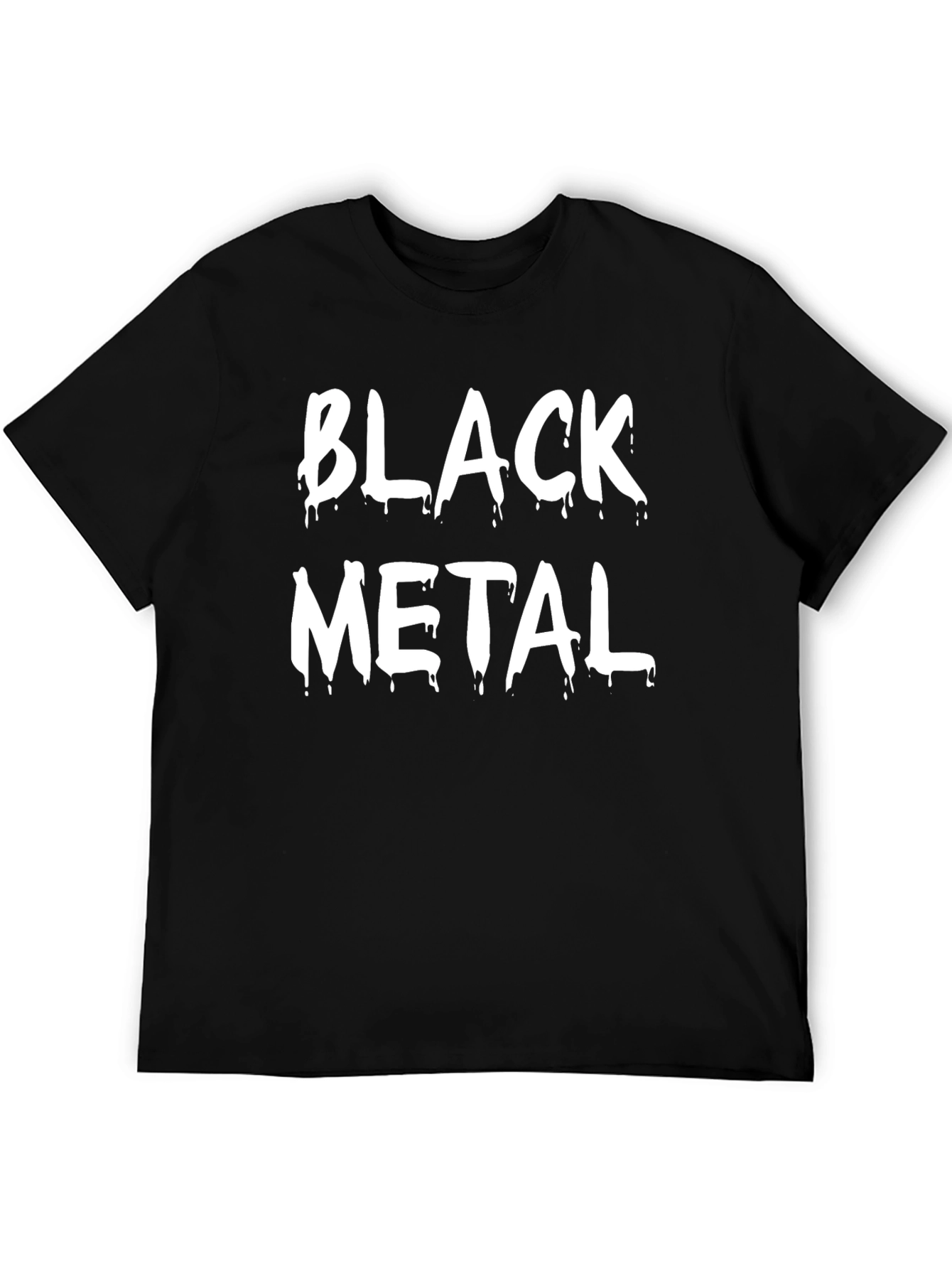 Black Black Metal Graphic Print Crew Neck T-Shirt view 5