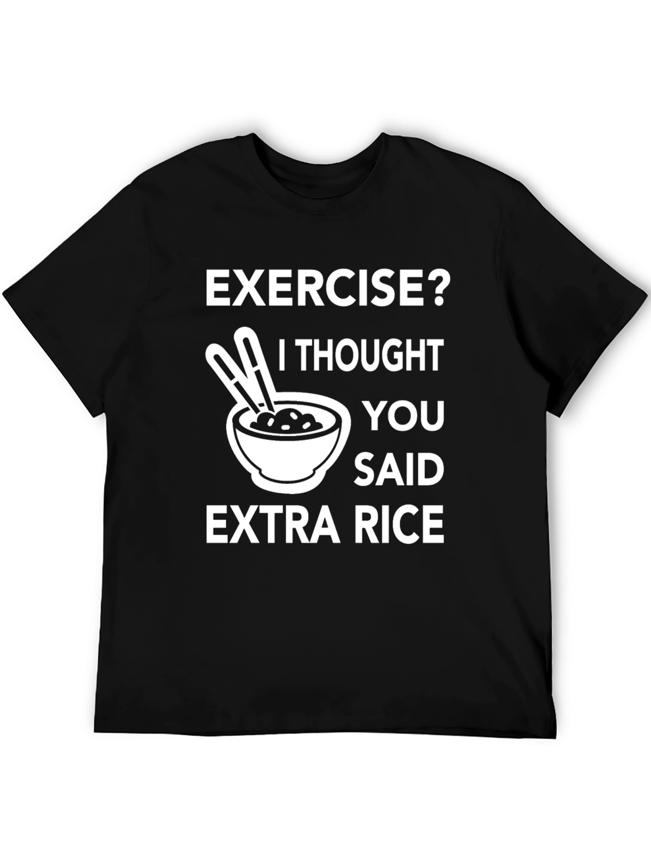 Black Exercise? Extra Rice Black Graphic Tee view 5