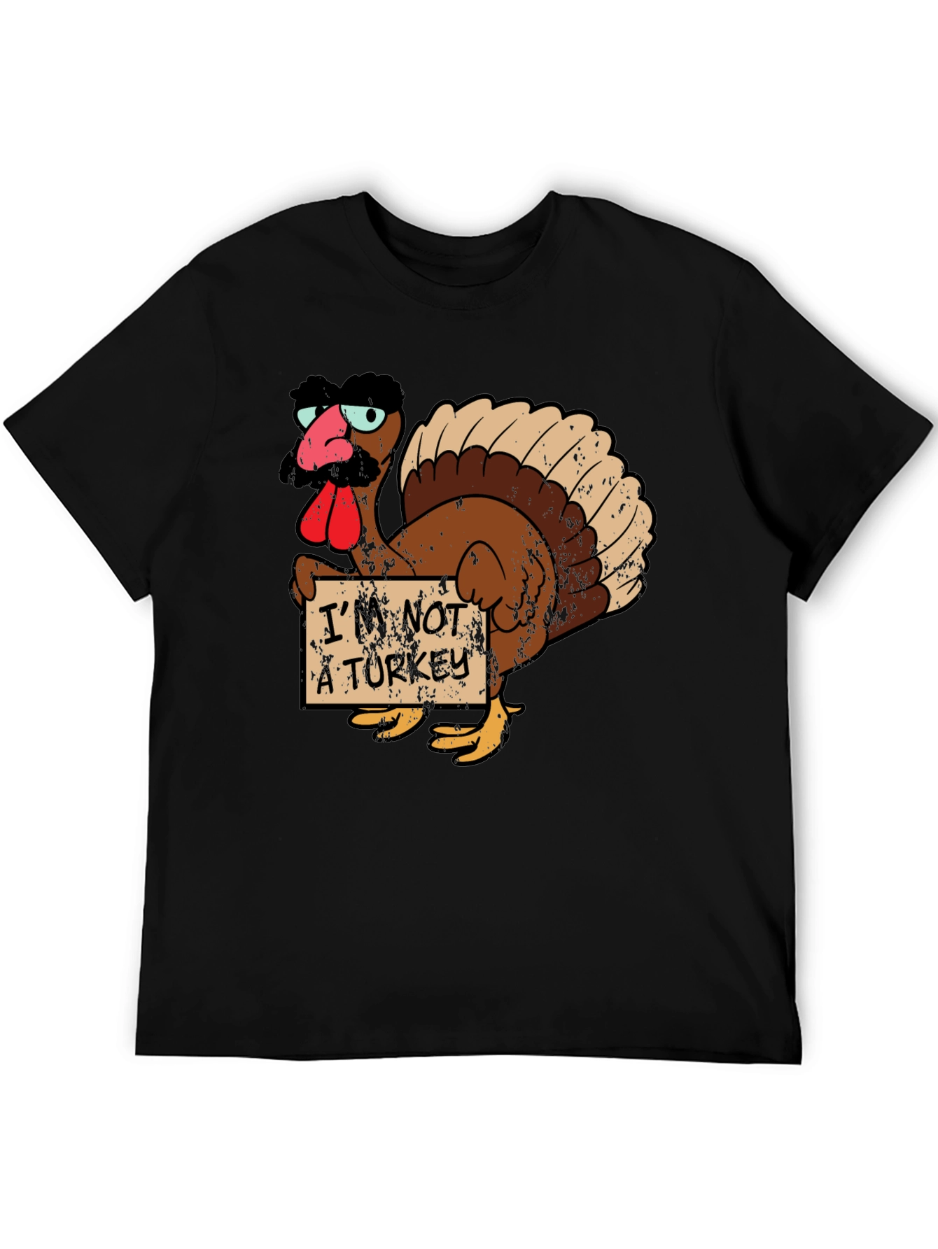 Black Funny Turkey in Disguise T-Shirt - Thanksgiving Humor view 5