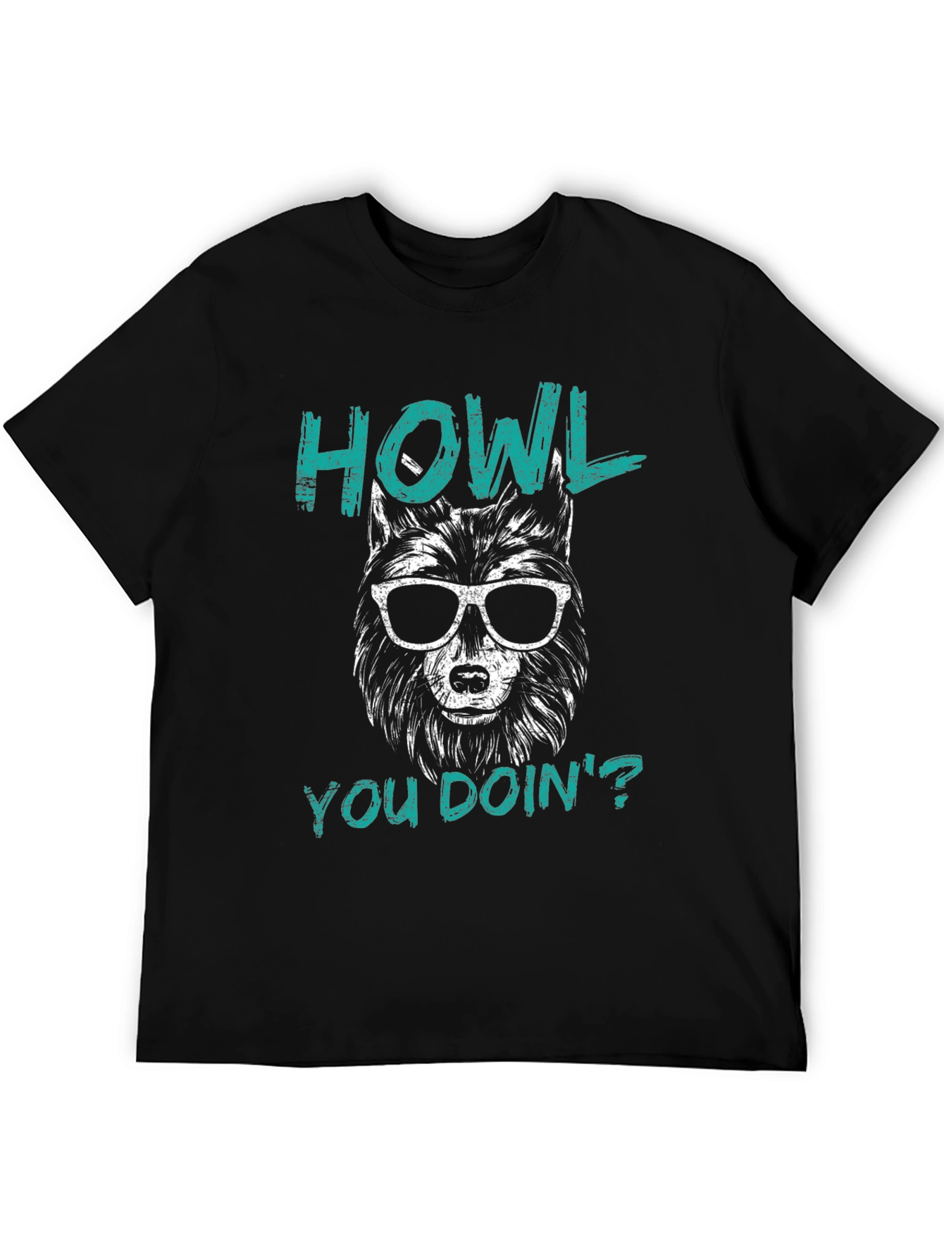 Black Howl You Doin' Wolf Graphic Tee - Black view 5